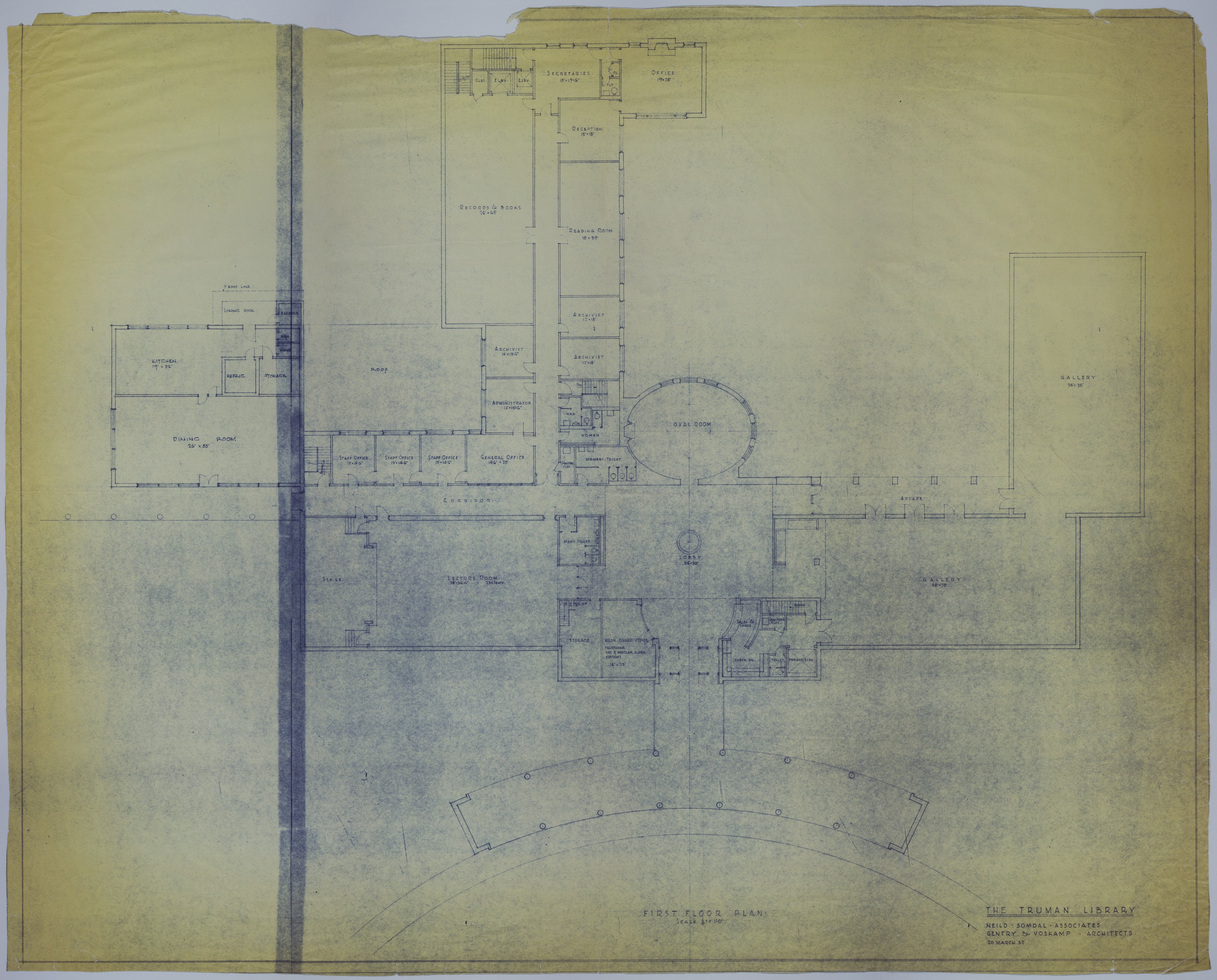 M37.jpg Drawing of the Proposed First Floor of the Harry S. Truman Library