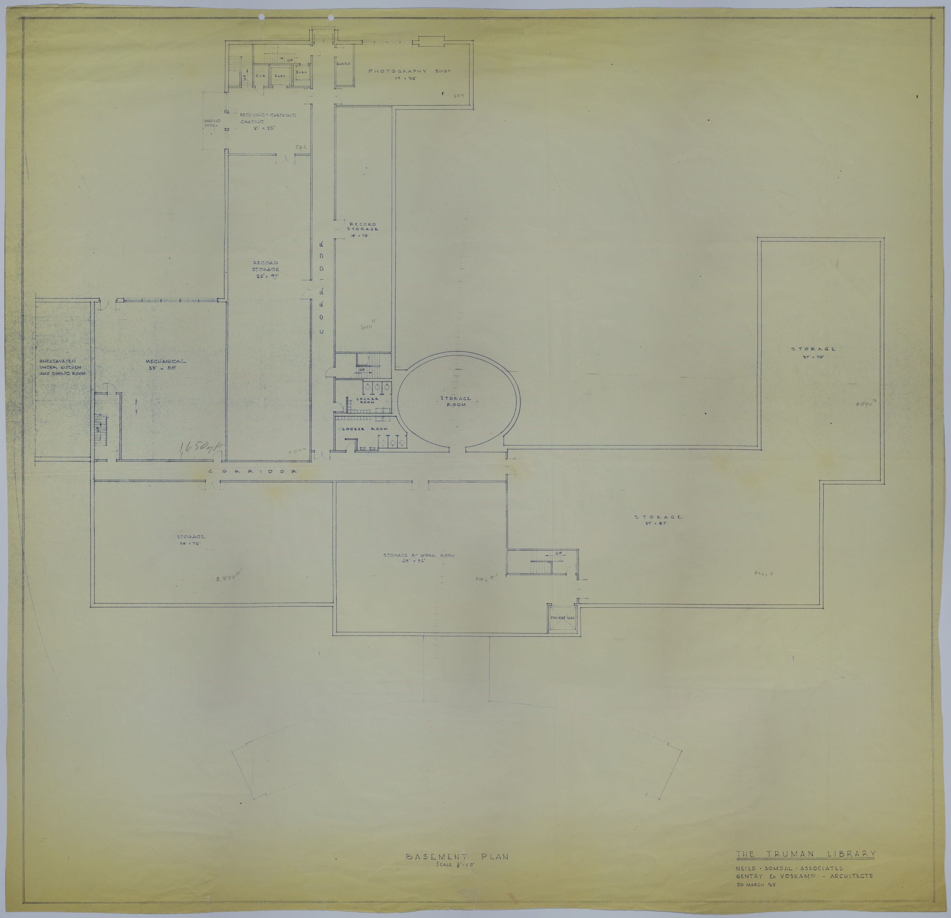 M38.jpg Drawing of the Proposed Basement of the Harry S. Truman Library