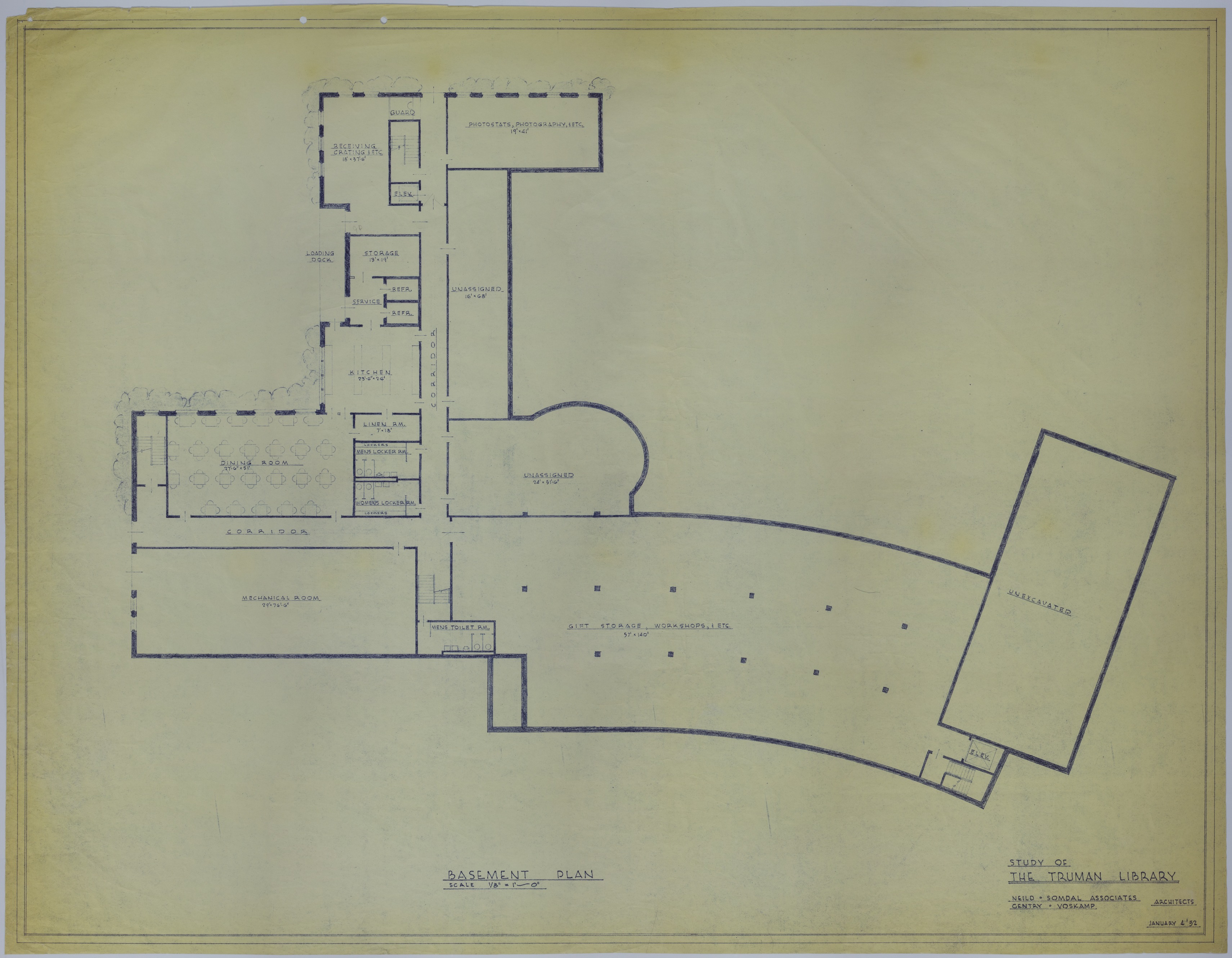 M40.jpg Drawing of the Proposed Basement of the Harry S. Truman Library