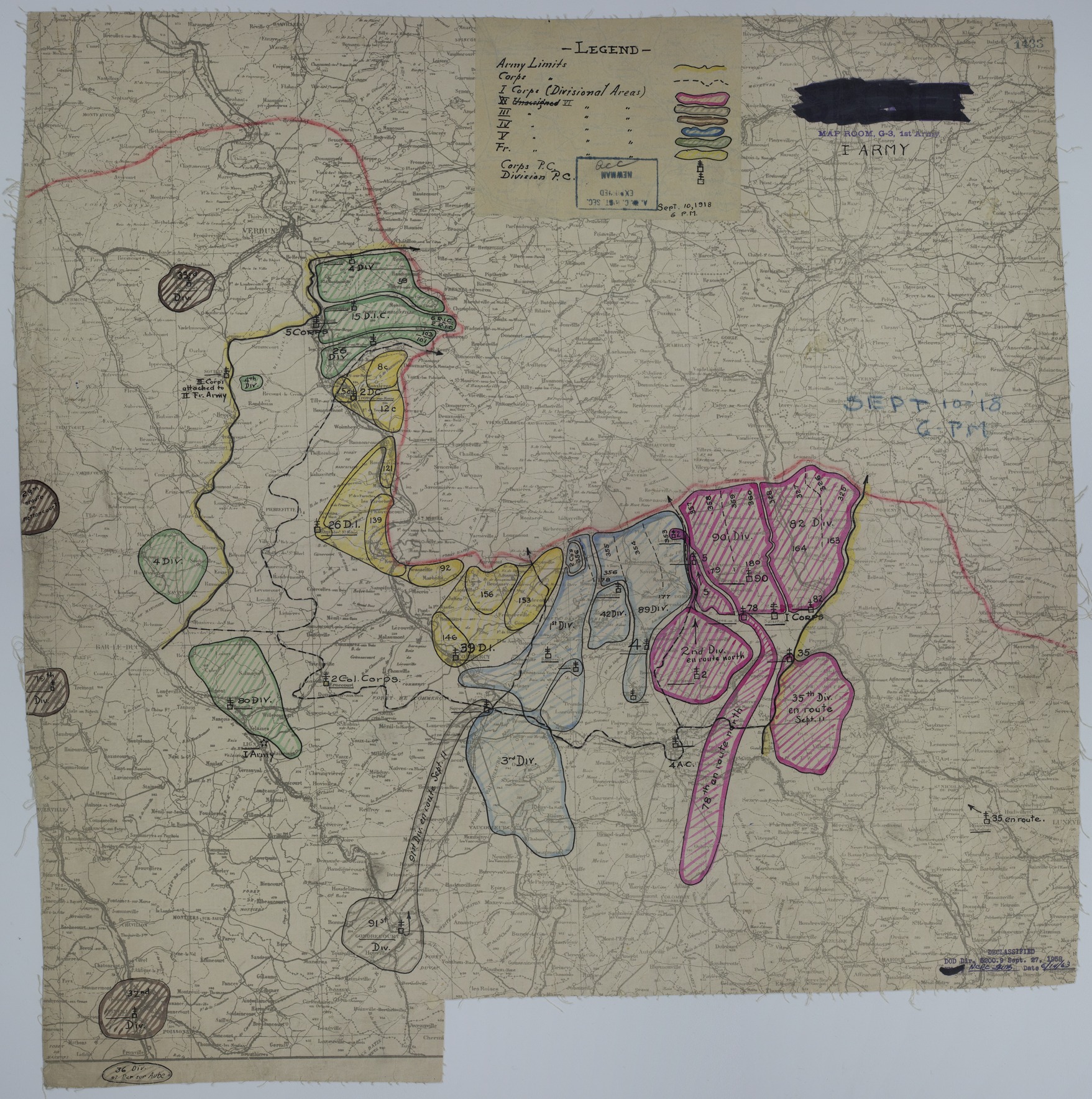 M477.jpg Map of Divisional Positions on September 10, 1918