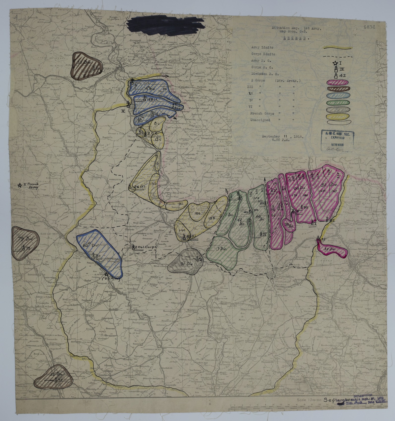 M478.jpg Map of Divisional Positions on September 11, 1918