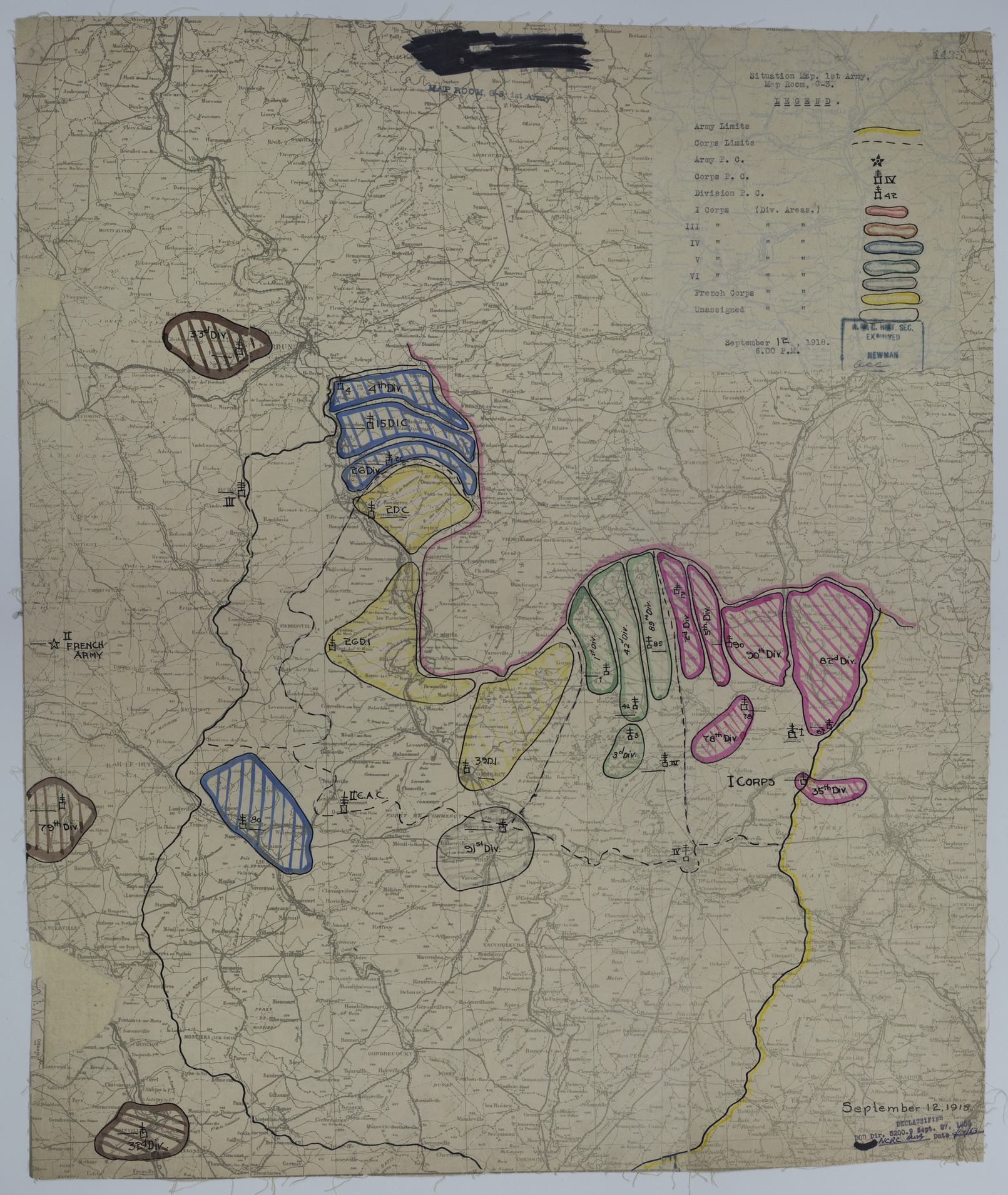 M479.jpg Map of Divisional Positions on September 12, 1918