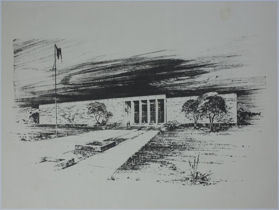 Drawing of the Proposed Front Entrance of the Harry S. Truman Library