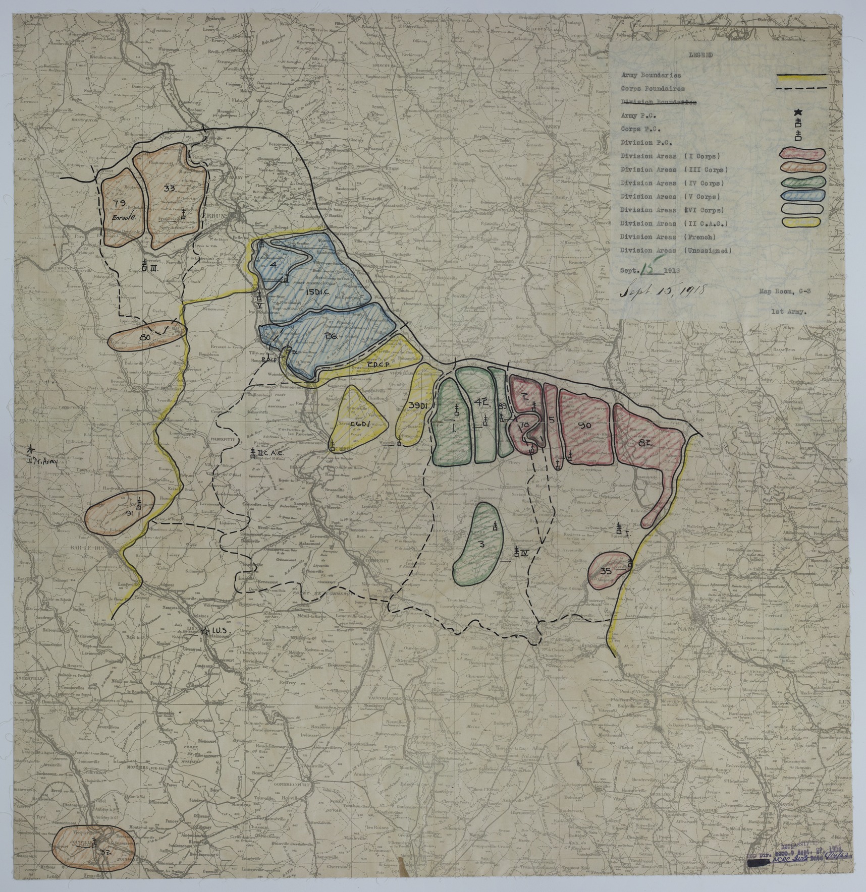 M482.jpg Map of Divisional Positions on September 15, 1918