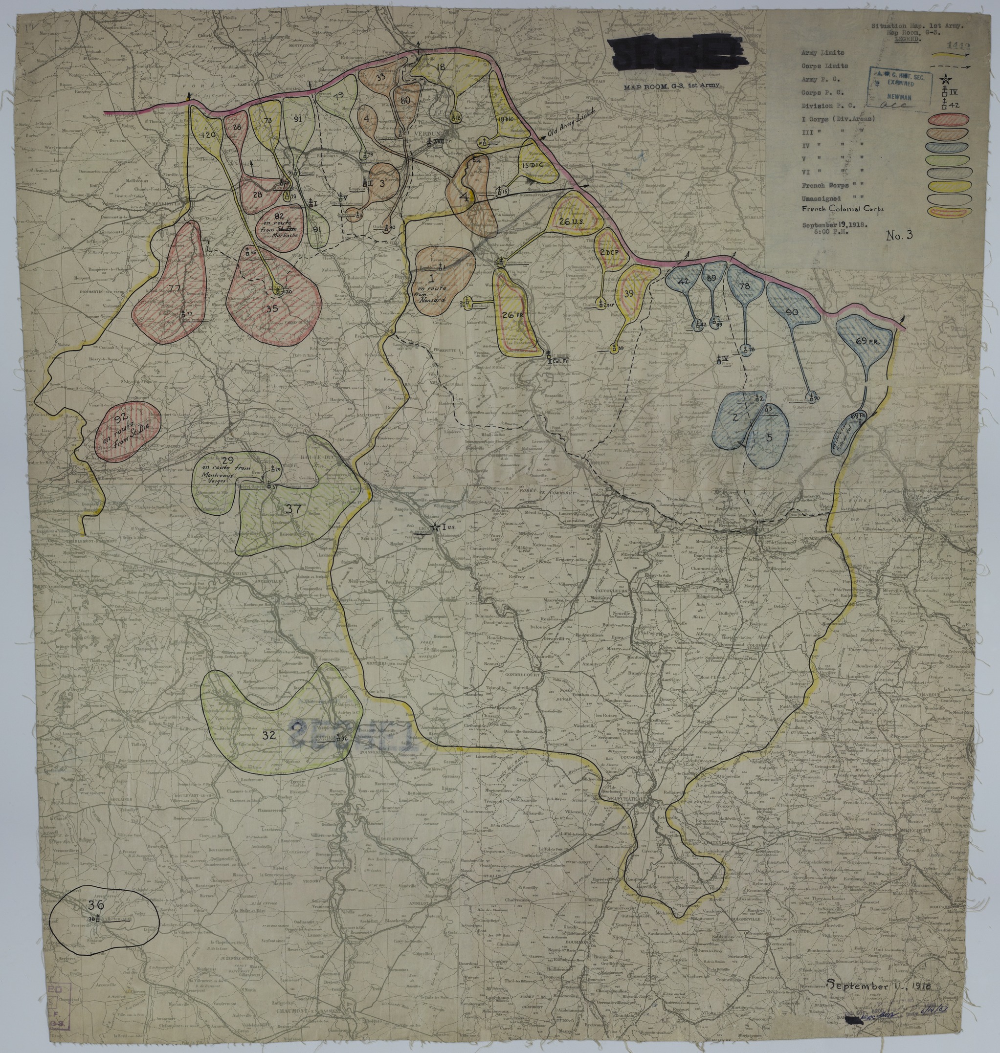 M487.jpg Map of Divisional Positions on September 19, 1918