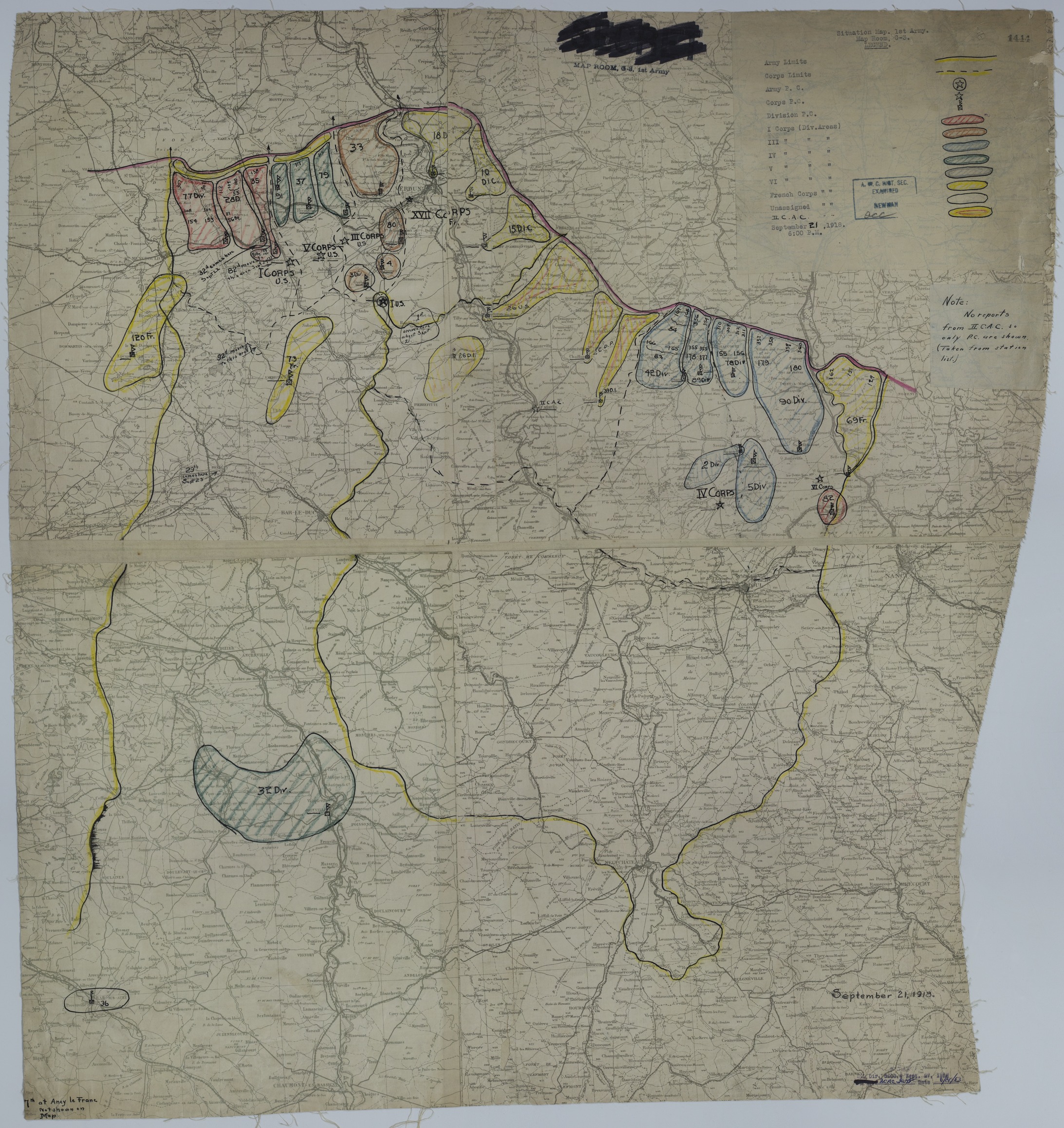 M489.jpg Map of Divisional Positions on September 21, 1918