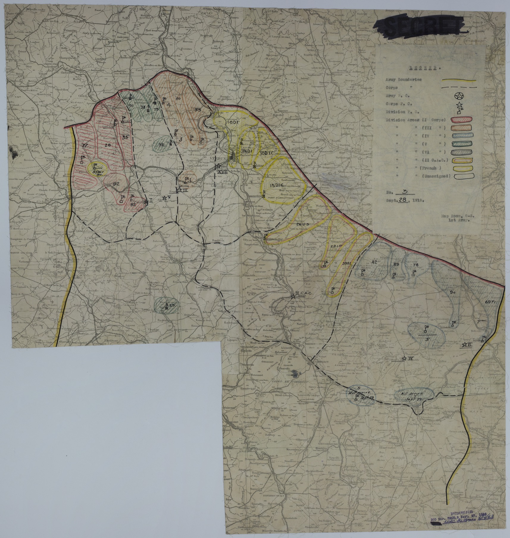M496.jpg Map of Divisional Positions on September 28, 1918
