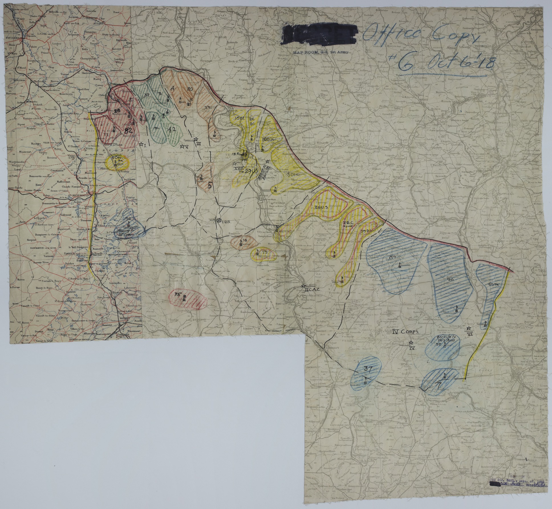 M504.jpg Map of Divisional Positions on October 6, 1918