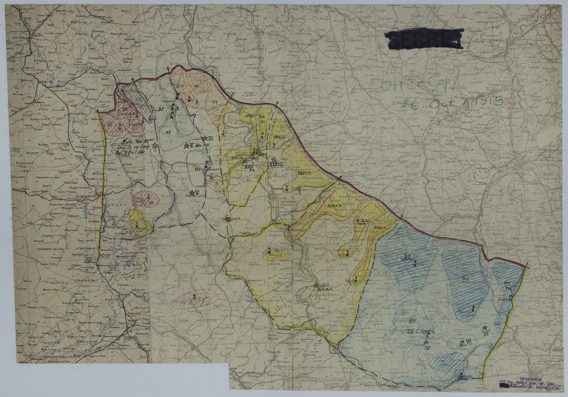 M505.jpg Map of Divisional Positions on October 7, 1918