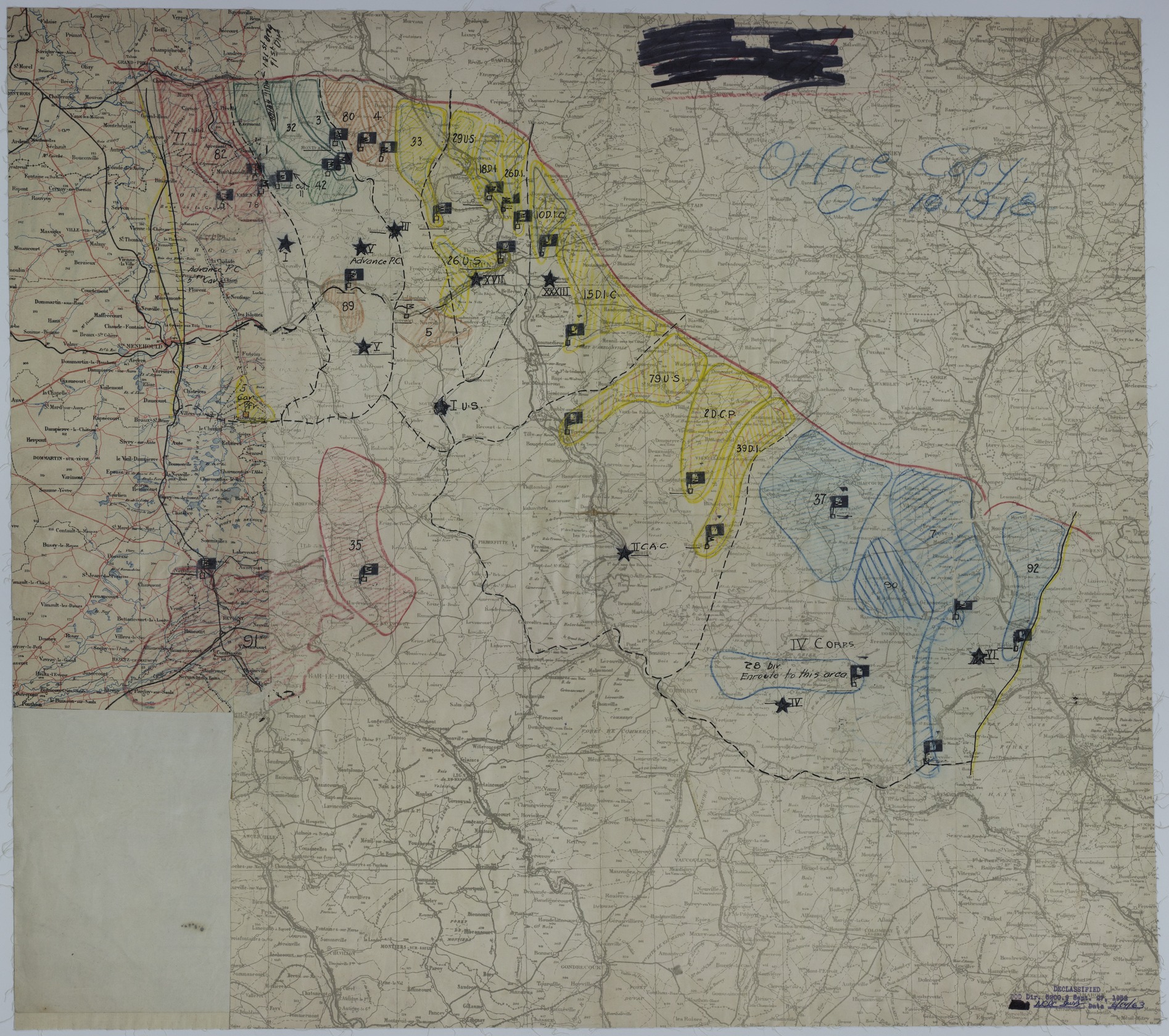 M508.jpg Map of Divisional Positions on October 10, 1918