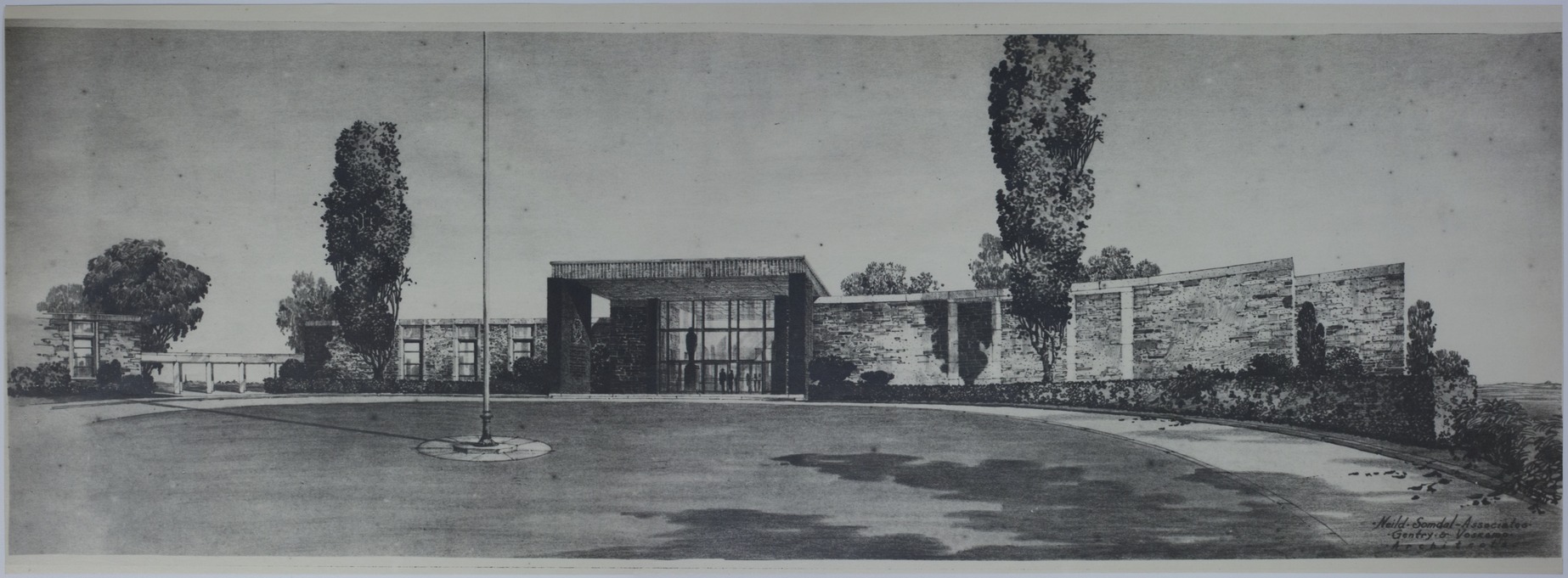 Drawing of the Proposed Front Entrance of the Harry S. Truman Library
