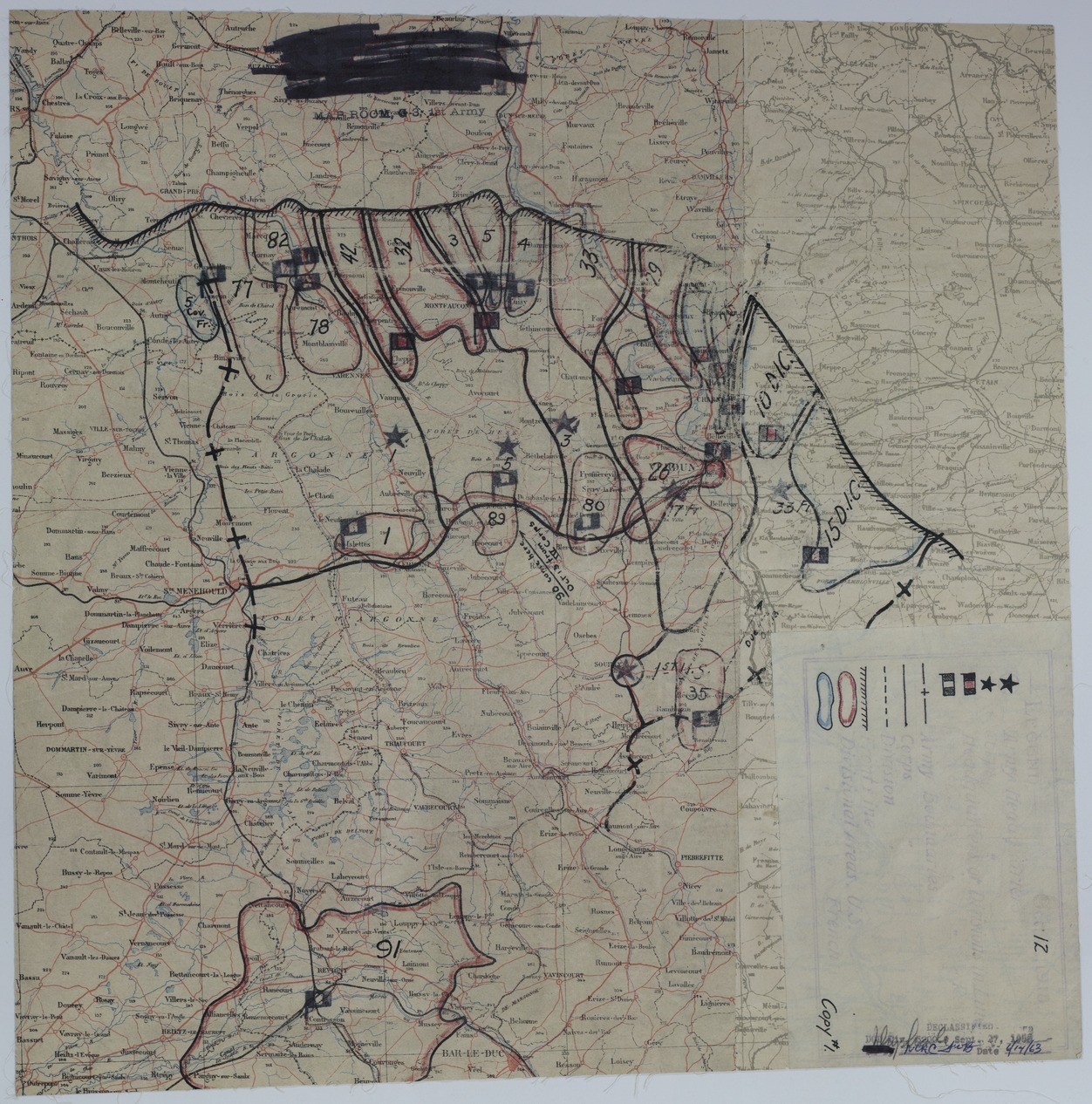 Map of Divisional Positions on October 12, 1918