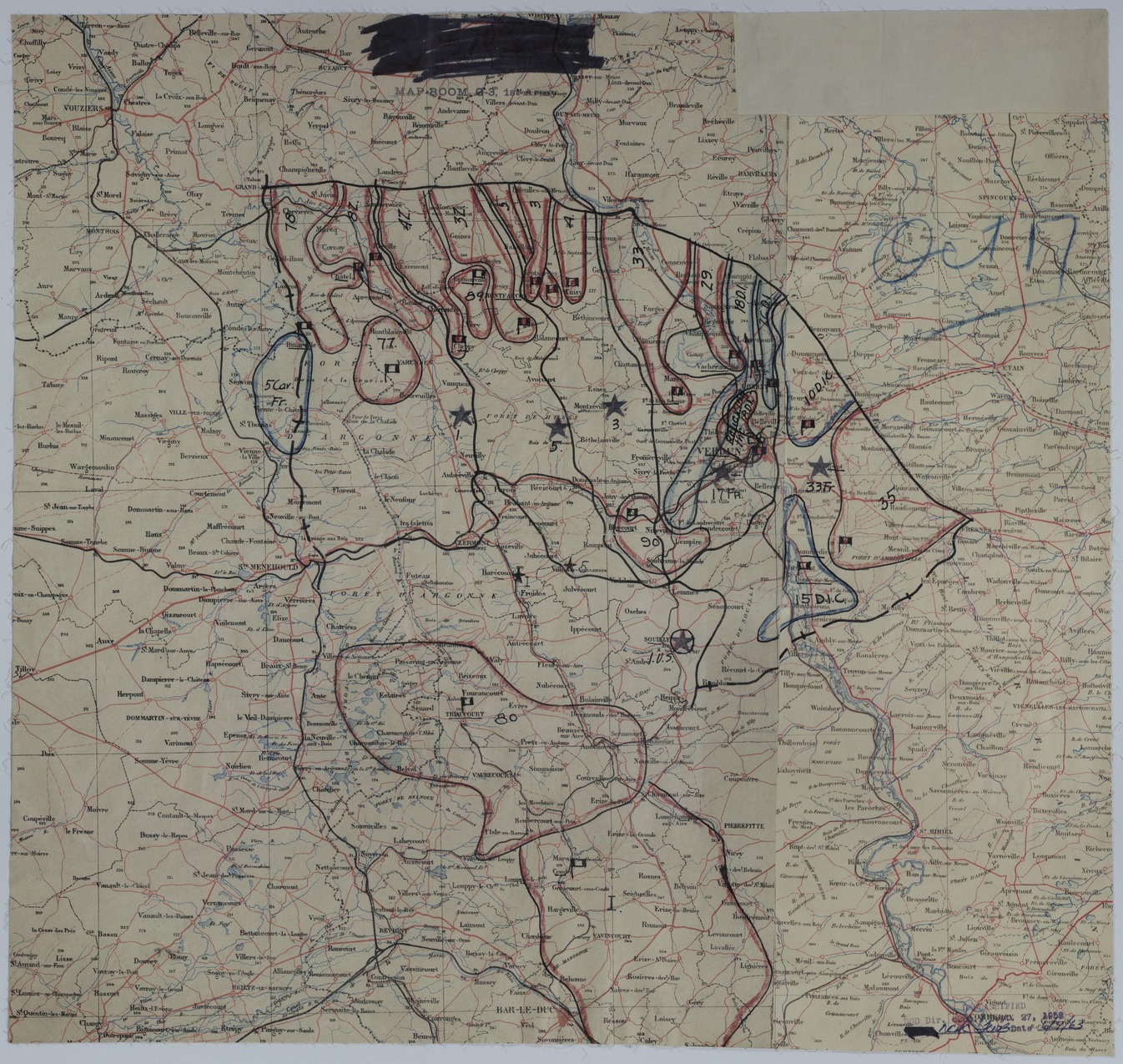 M515.jpg Map of Divisional Positions on October 17, 1918