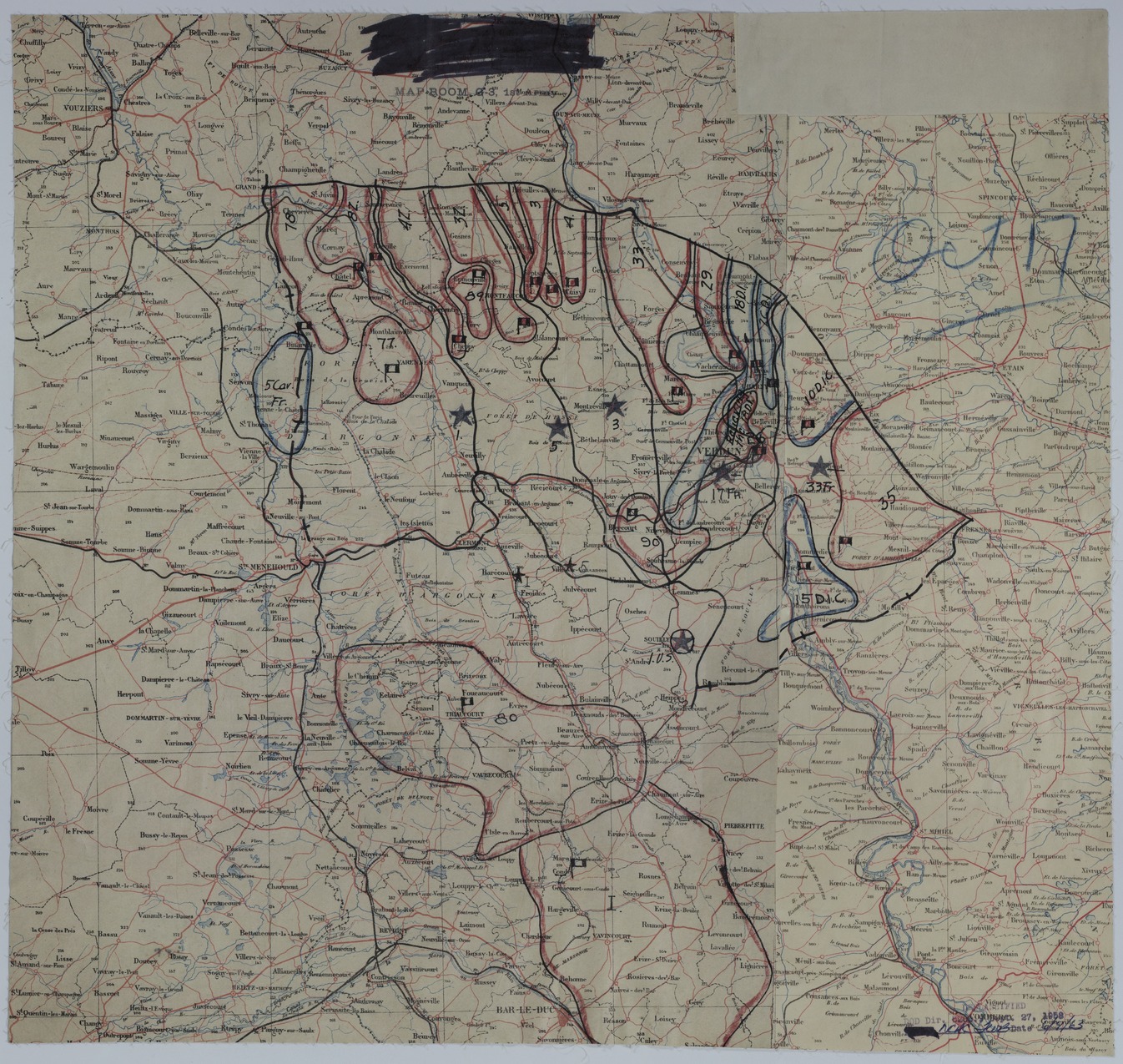 Map of Divisional Positions on October 17, 1918