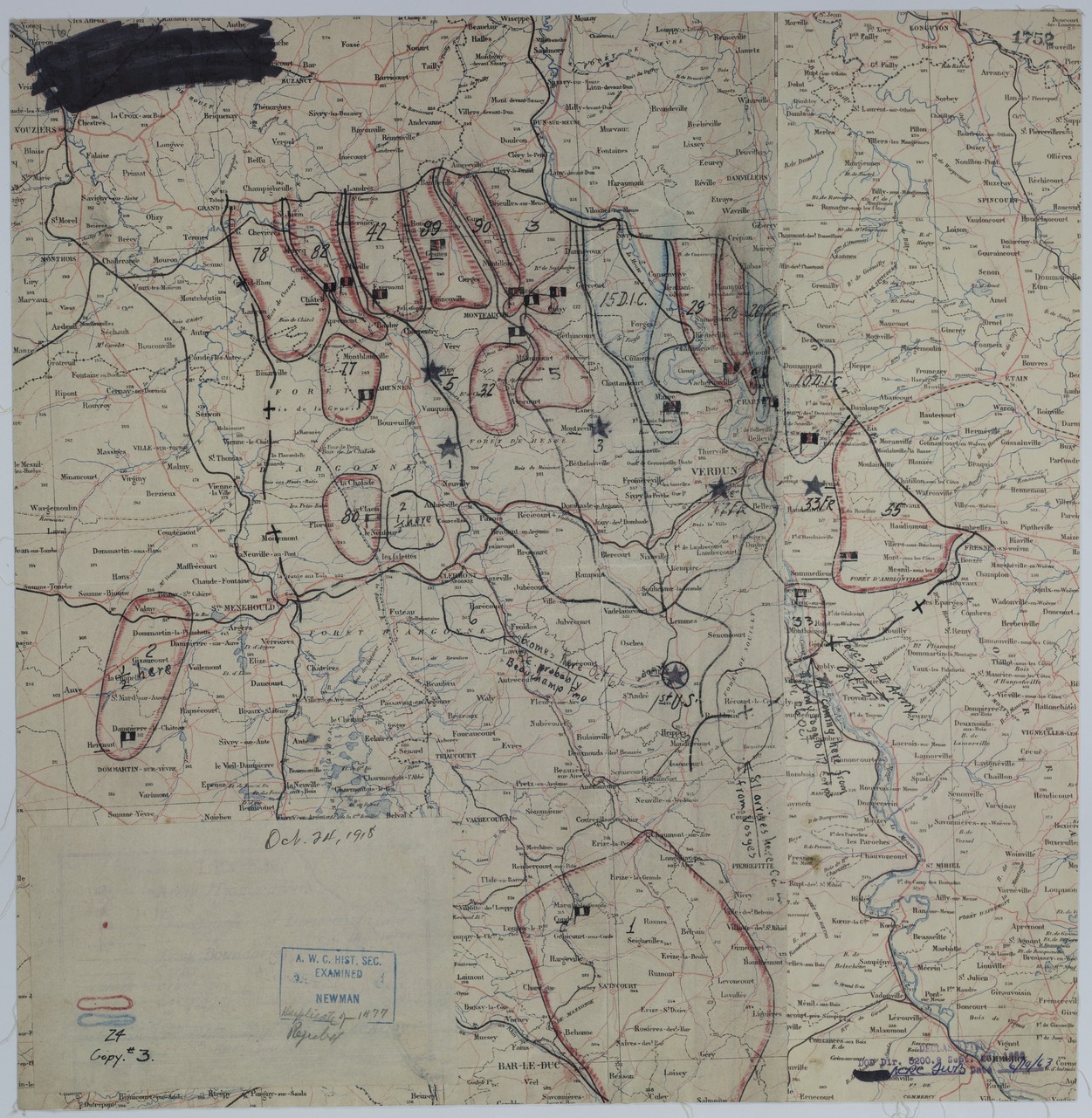 Map of Divisional Positions on October 24, 1918