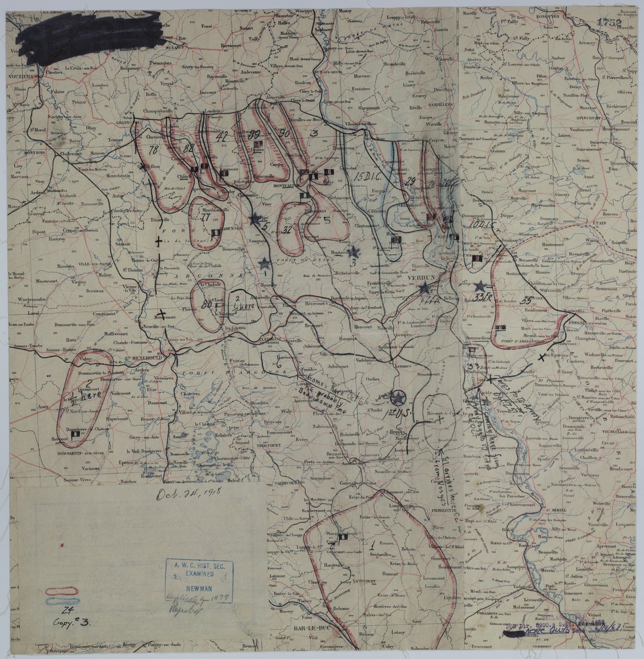 M522.jpg Map of Divisional Positions on October 24, 1918