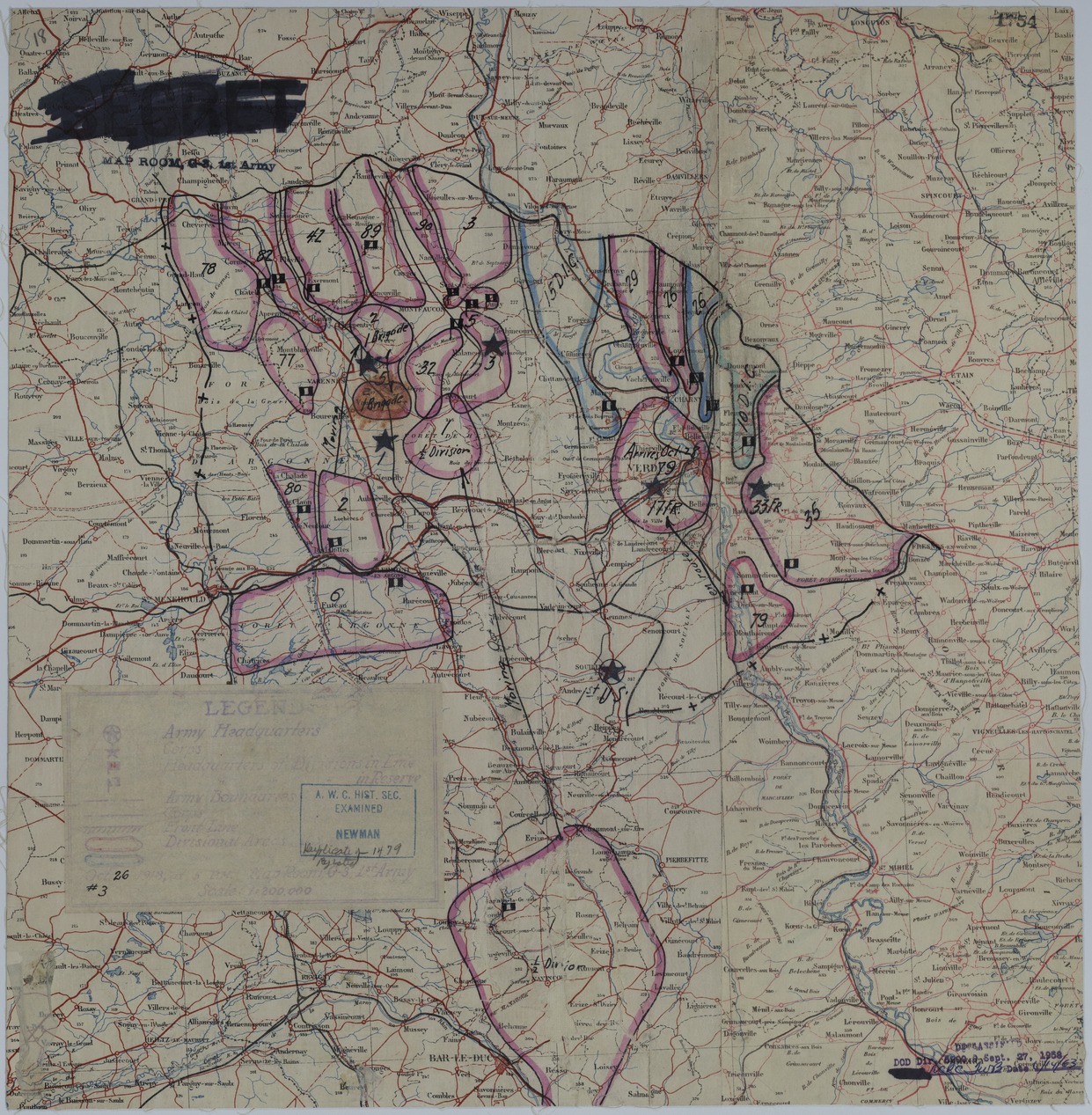 M524.jpg Map of Divisional Positions on October 26, 1918