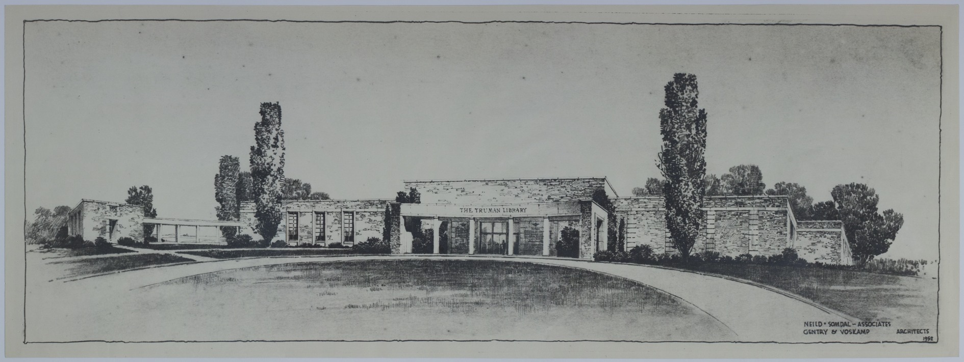 M53.jpg Drawing of the Proposed Front Entrance of the Harry S. Truman Library