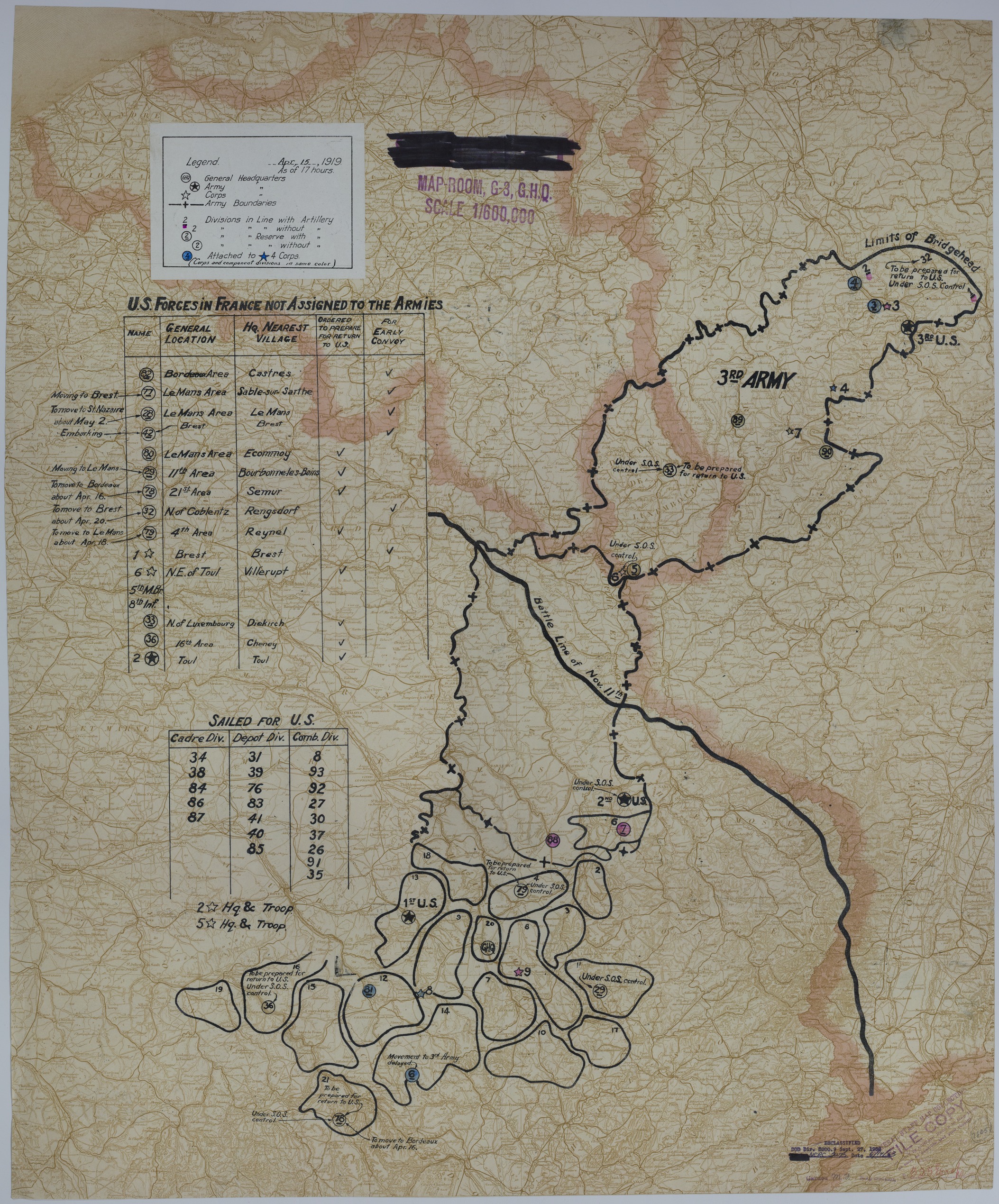 M546.jpg Map of Divisional Positions on April 15, 1919