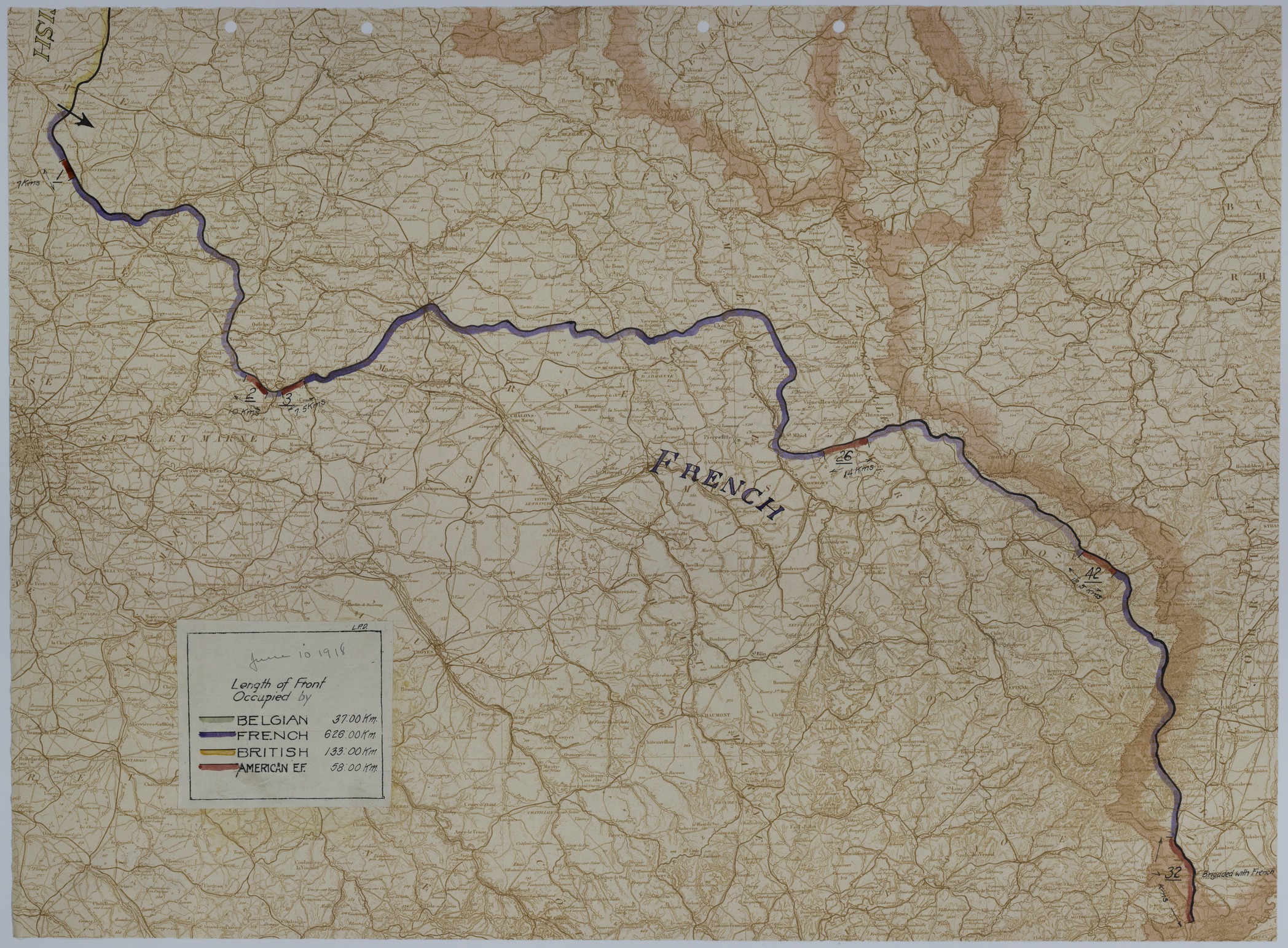 M557.jpg Map of the Front Lines on June 10, 1918