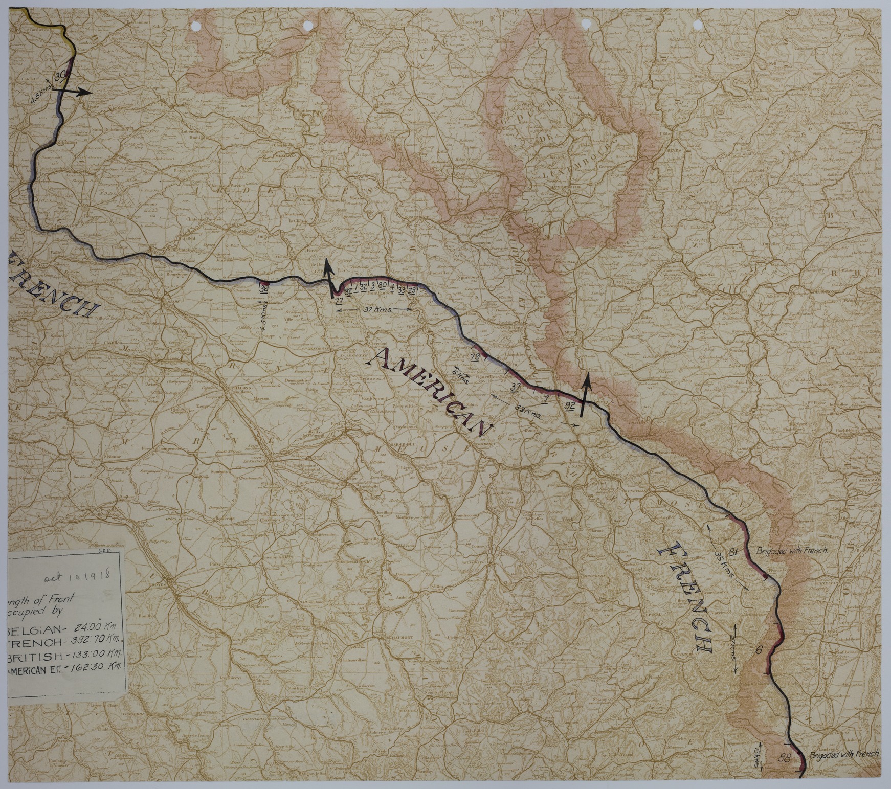 M569.jpg Map of the Front Lines on October 10, 1918