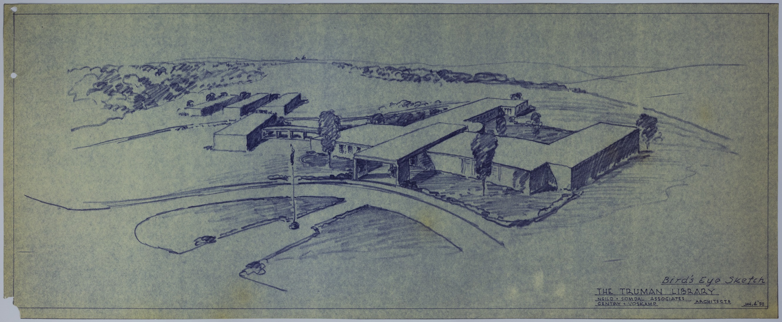 Drawing of the Proposed Harry S. Truman Library