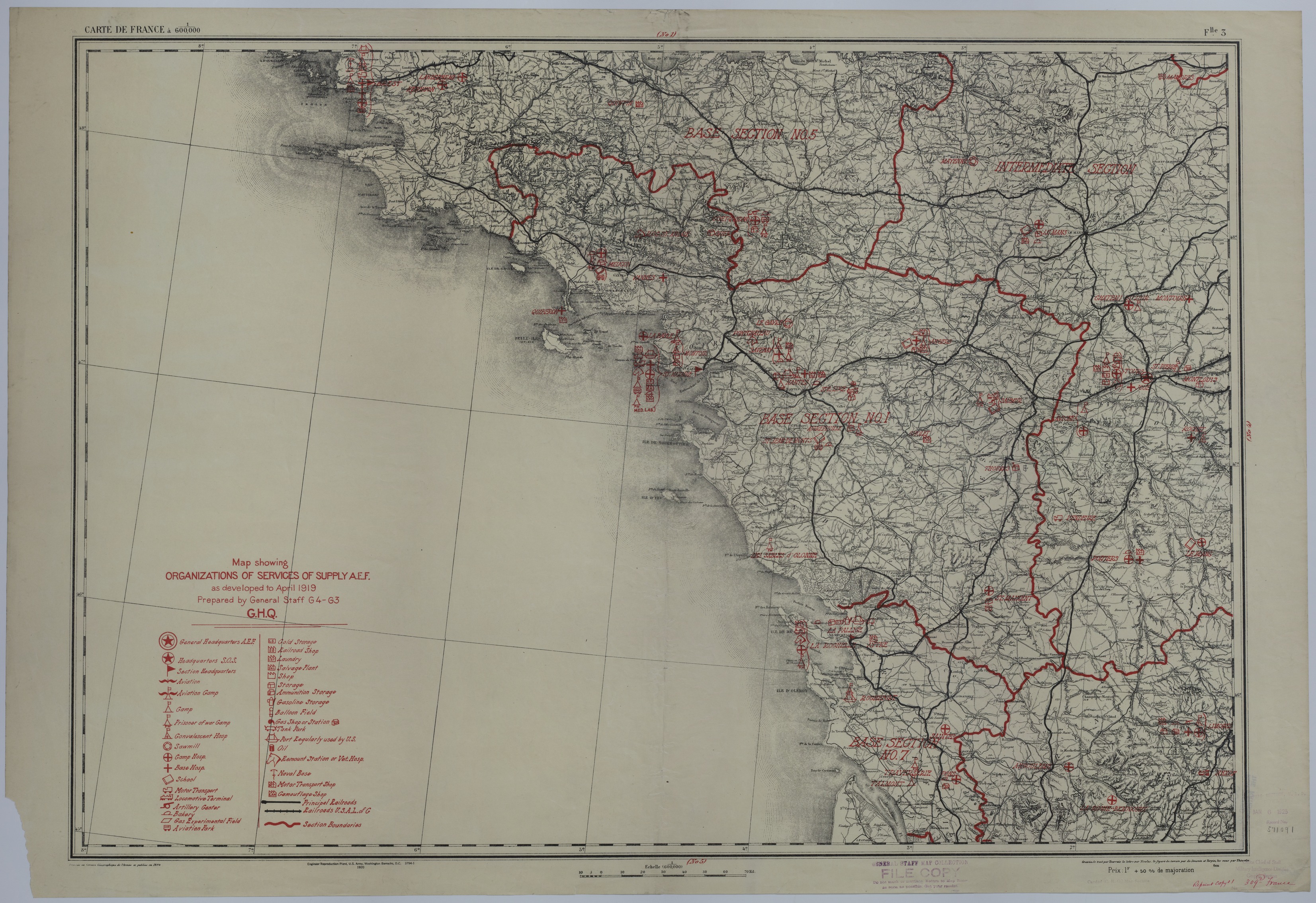 Map of the Organization of American Supply Services