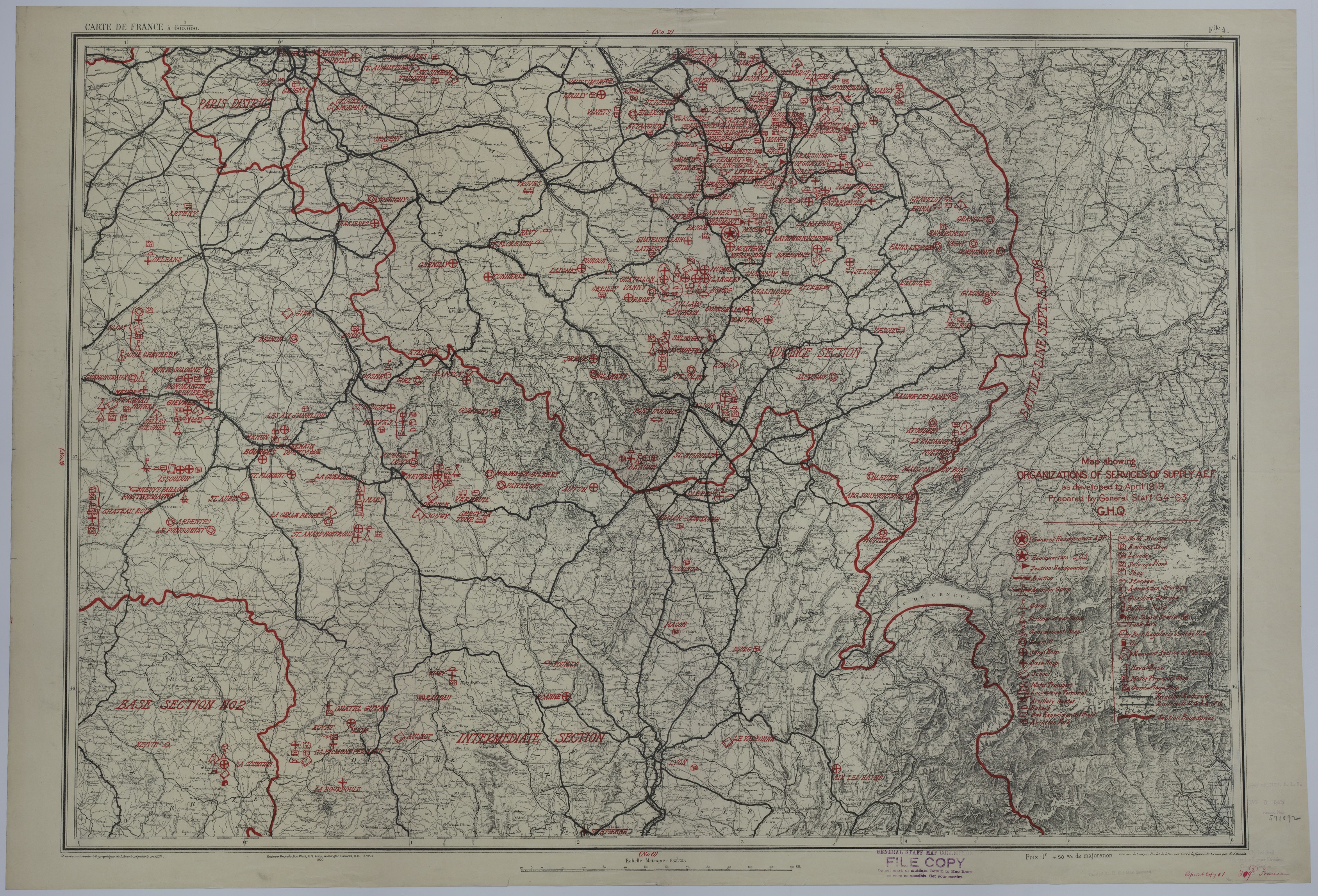 Map of the Organization of American Supply Services