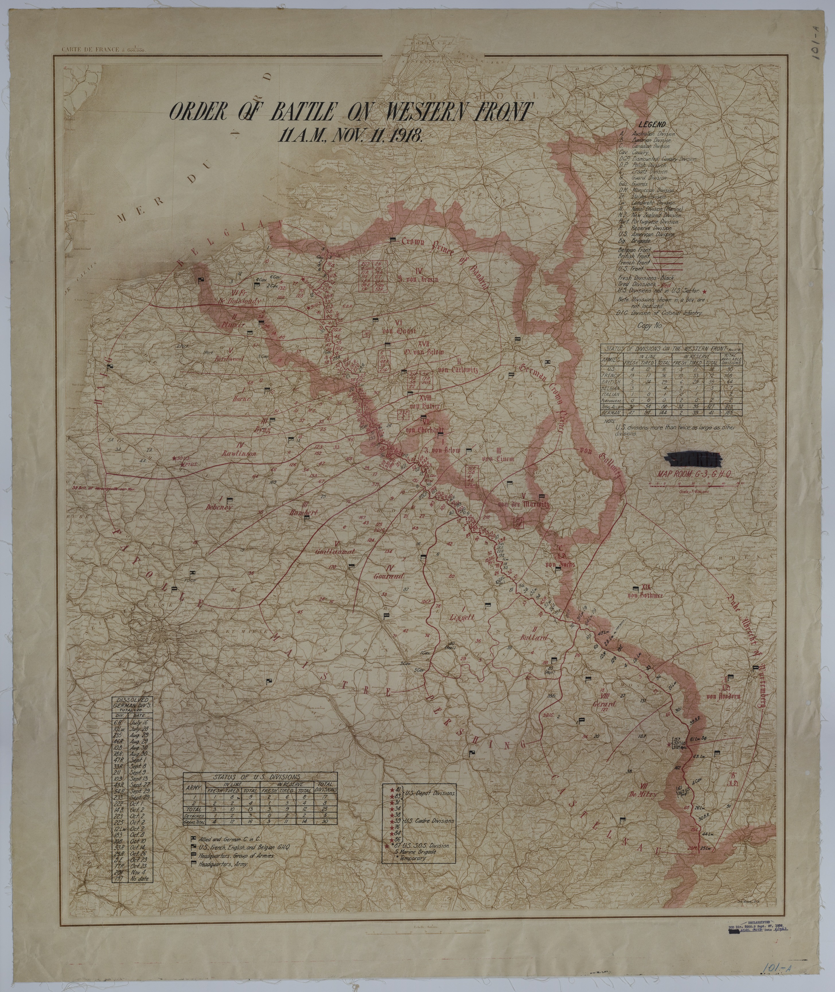 M579.jpg Map of the Status of Allied and German Divisions on November 11, 1918