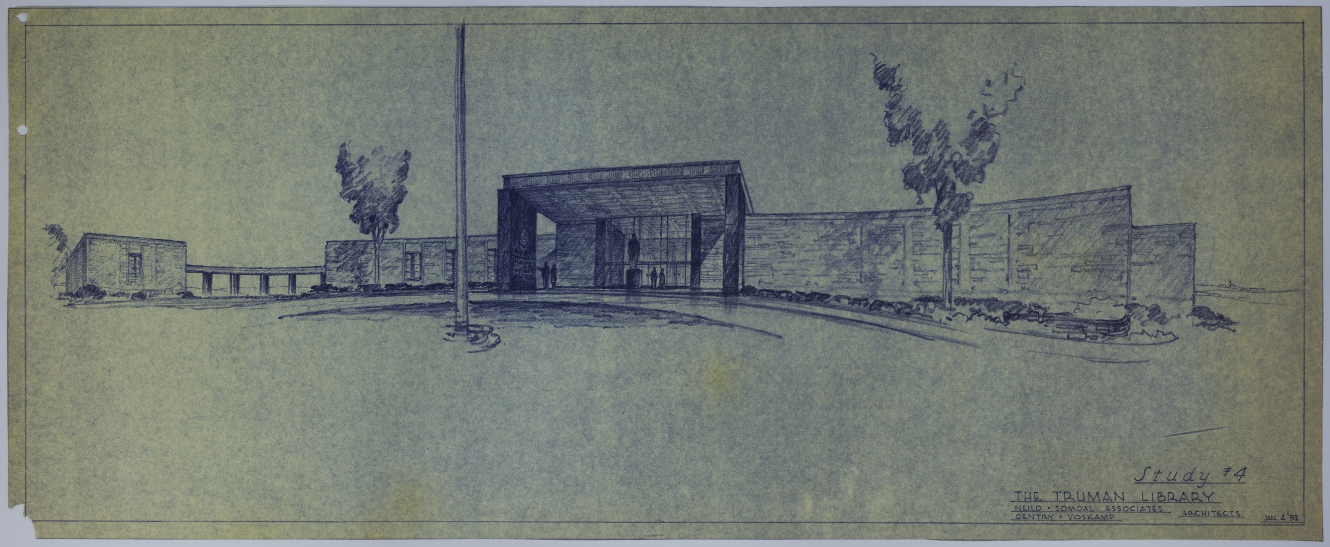 M58.jpg Drawing of the Proposed Front Entrance of the Harry S. Truman Library