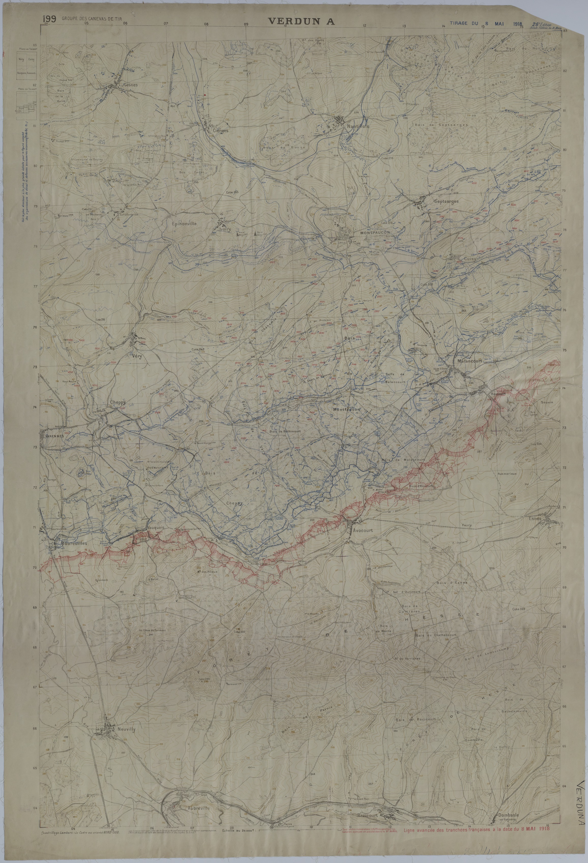 M587.jpg Map of Trench Systems and Battery Activity Around Verdun