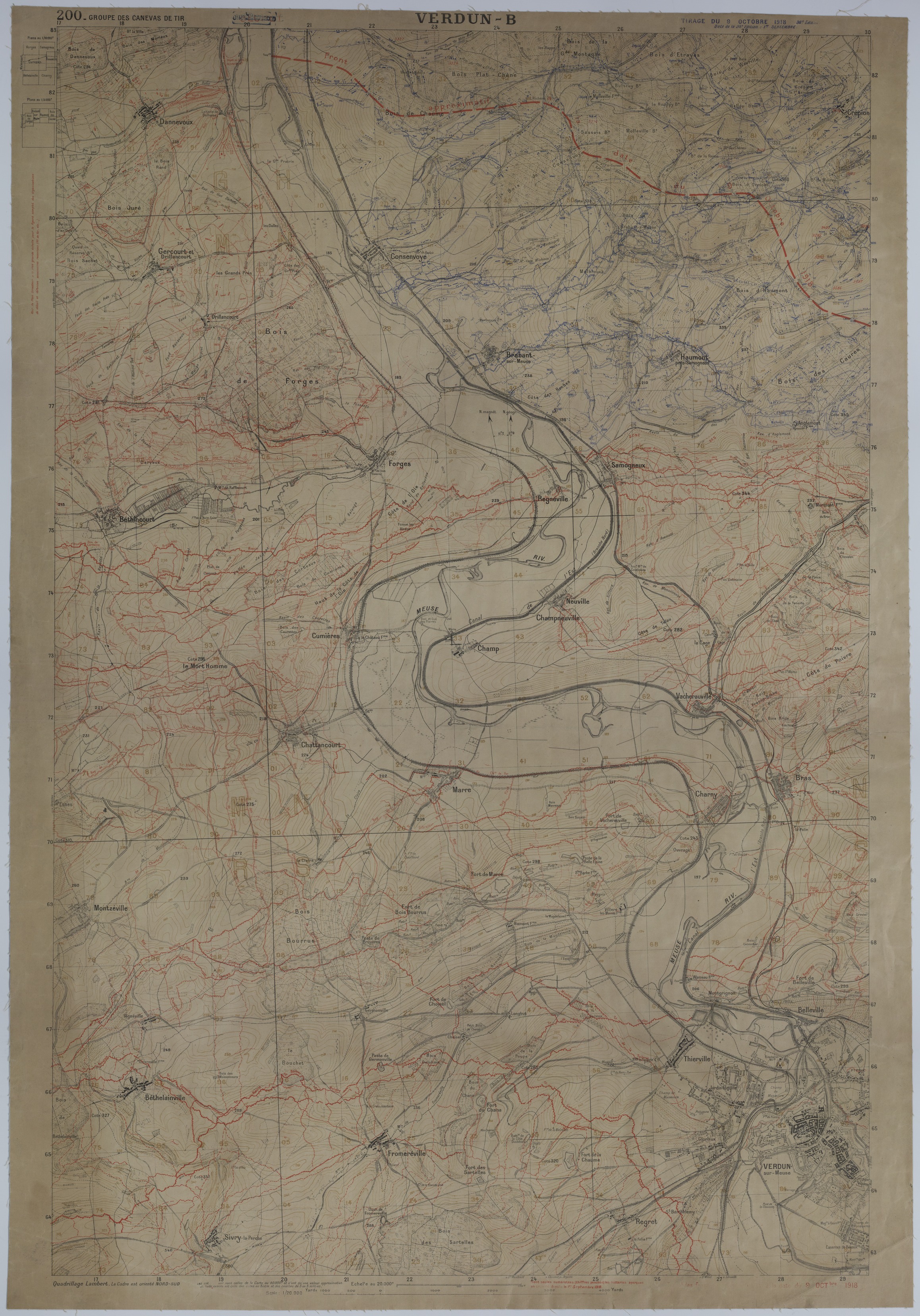 M588.jpg Map of Trench Systems and Battery Activity Along the Front