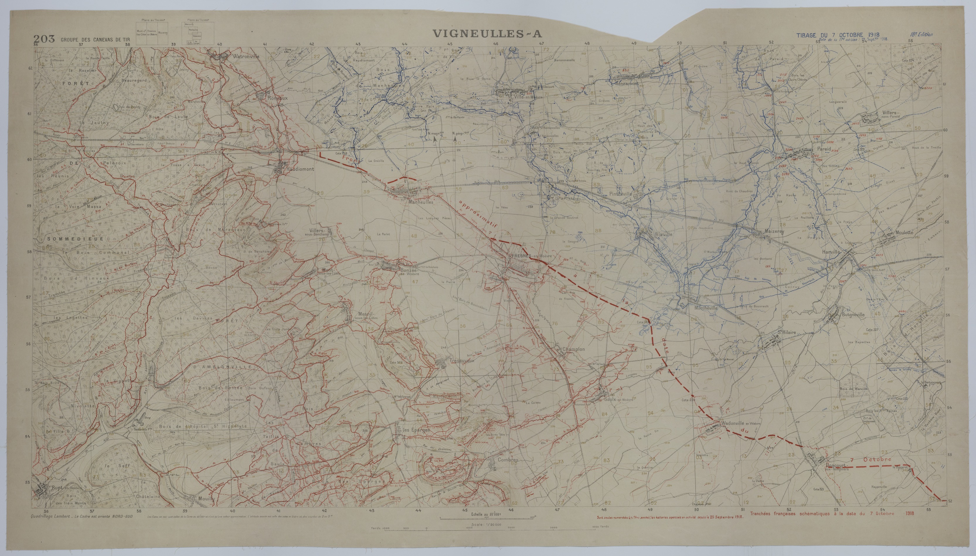M589.jpg Map of Trench Systems and Battery Activity Along the Front