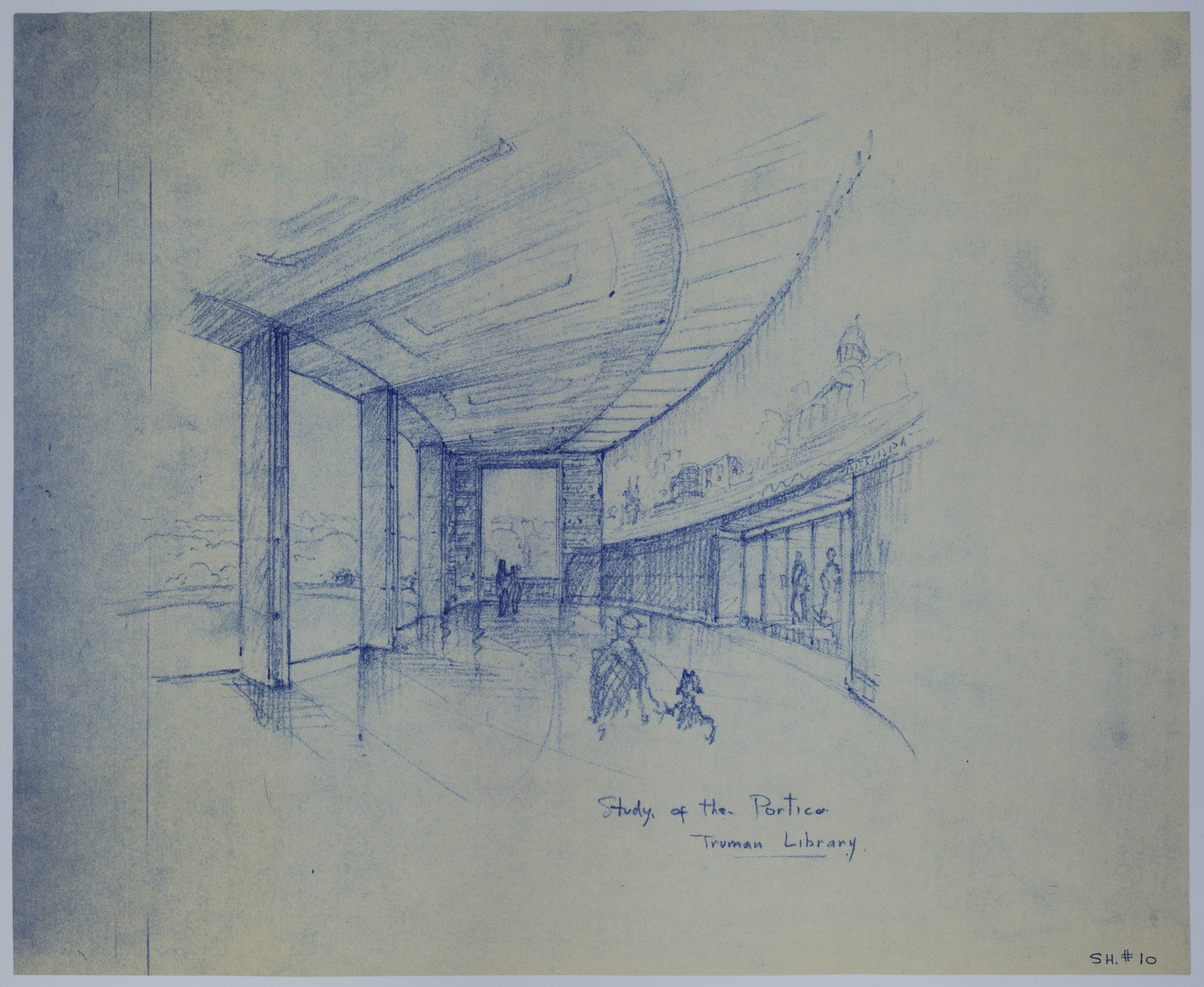 Drawing of the Proposed Portico of the Harry S. Truman Library