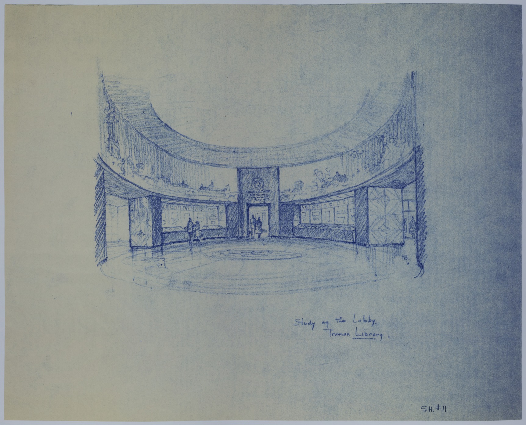 Drawing of the Proposed Lobby of the Harry S. Truman Library
