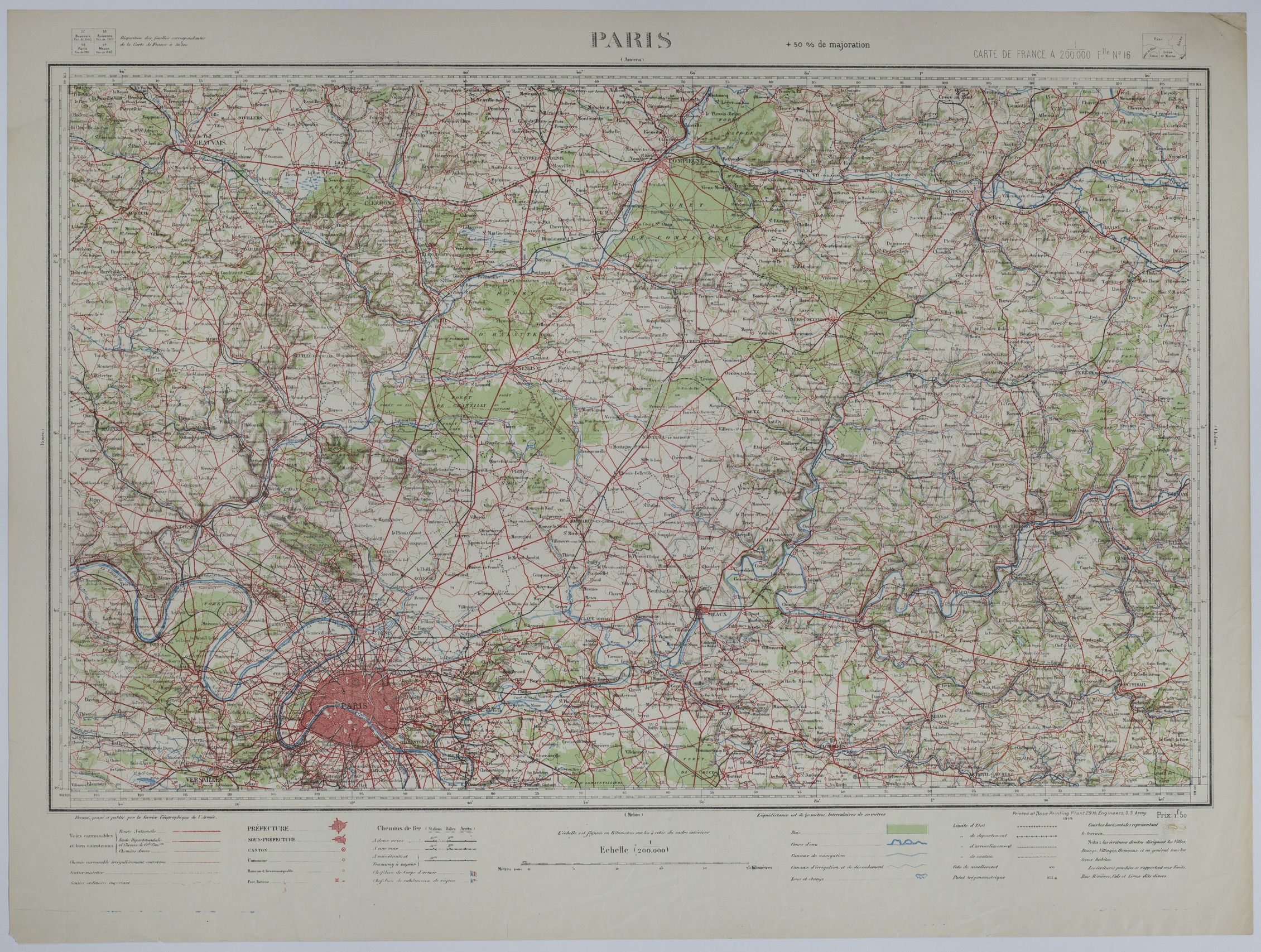 Map of the Area Surrounding Paris