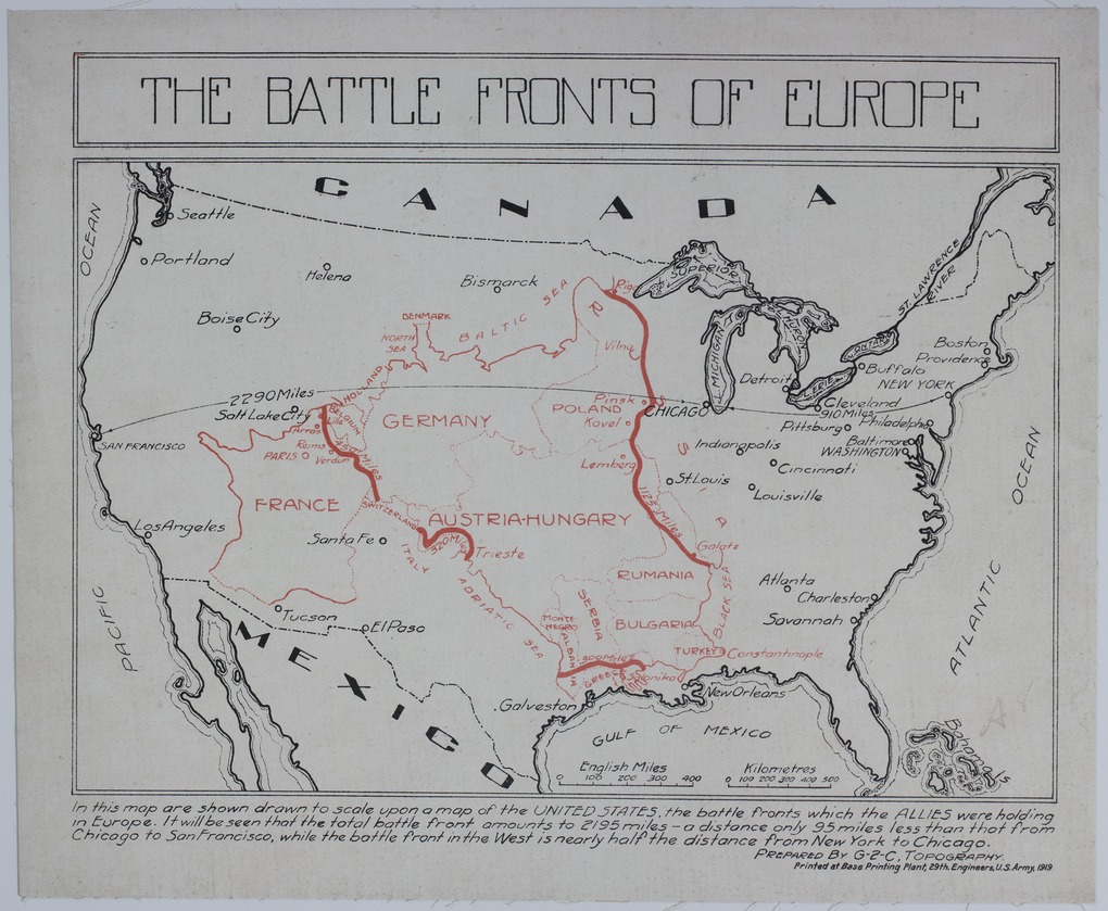 Map of the Battle Fronts of Europe