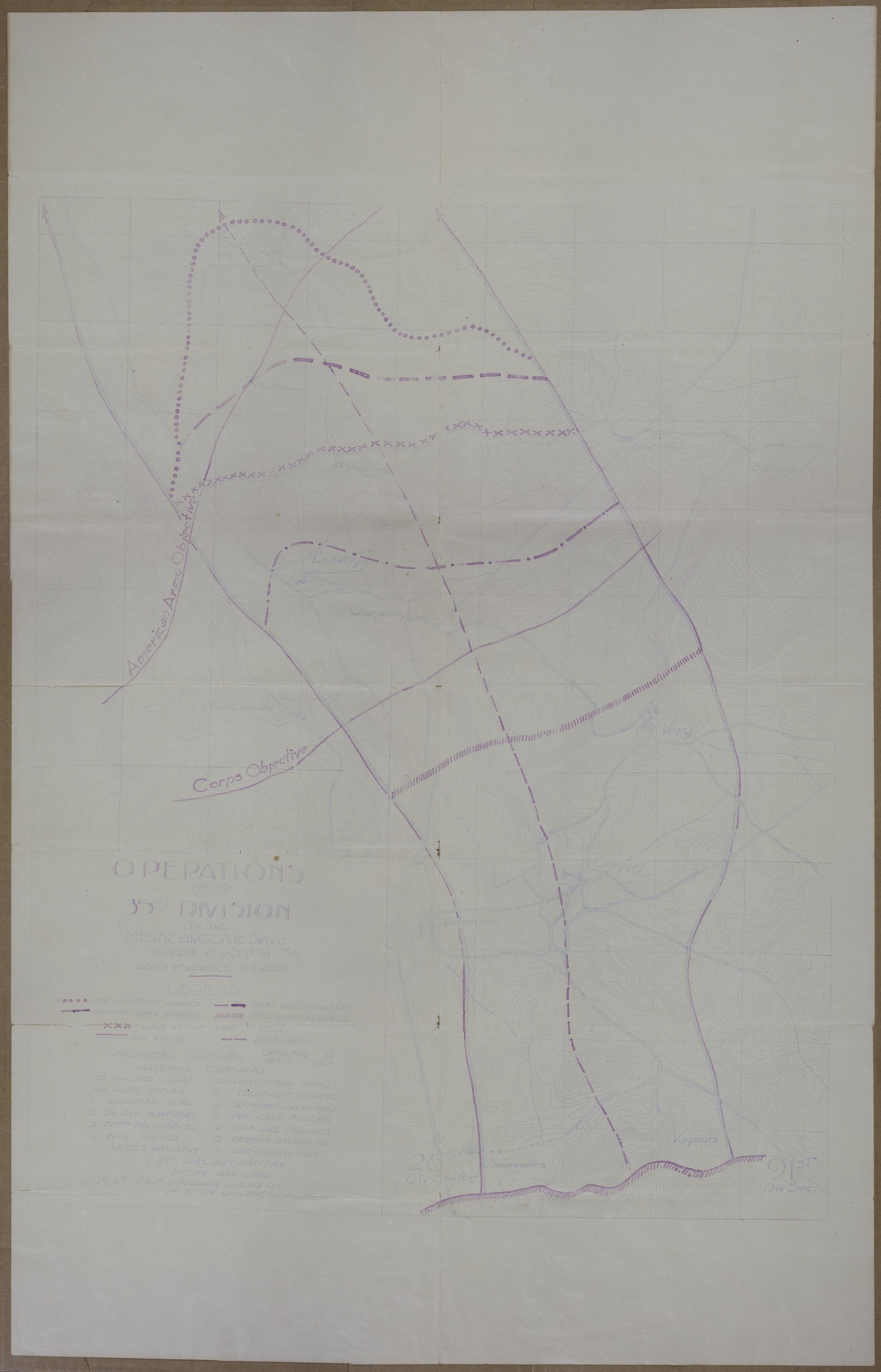 Map of the Meuse-Argonne Offensive