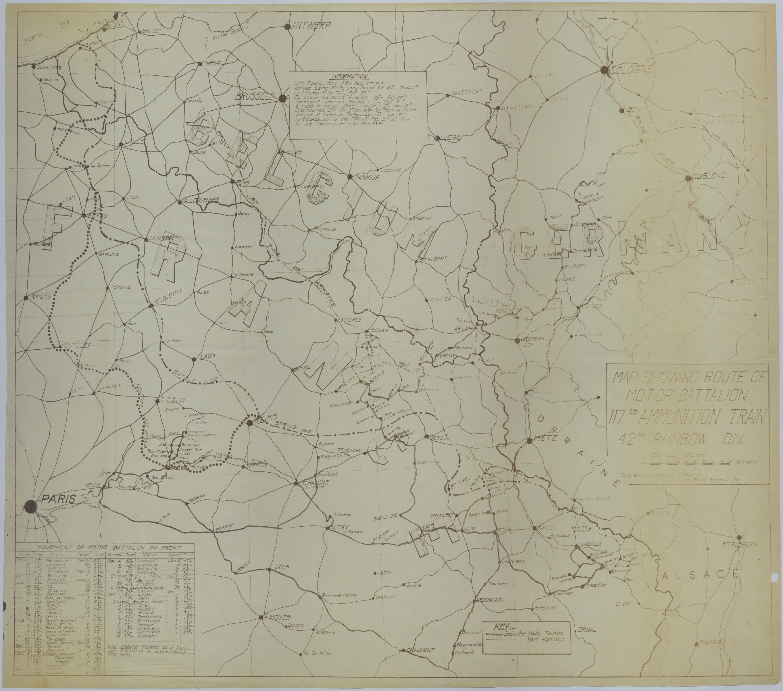 M626.jpg Map of the Motor Battalion of the 117th Ammunition Train