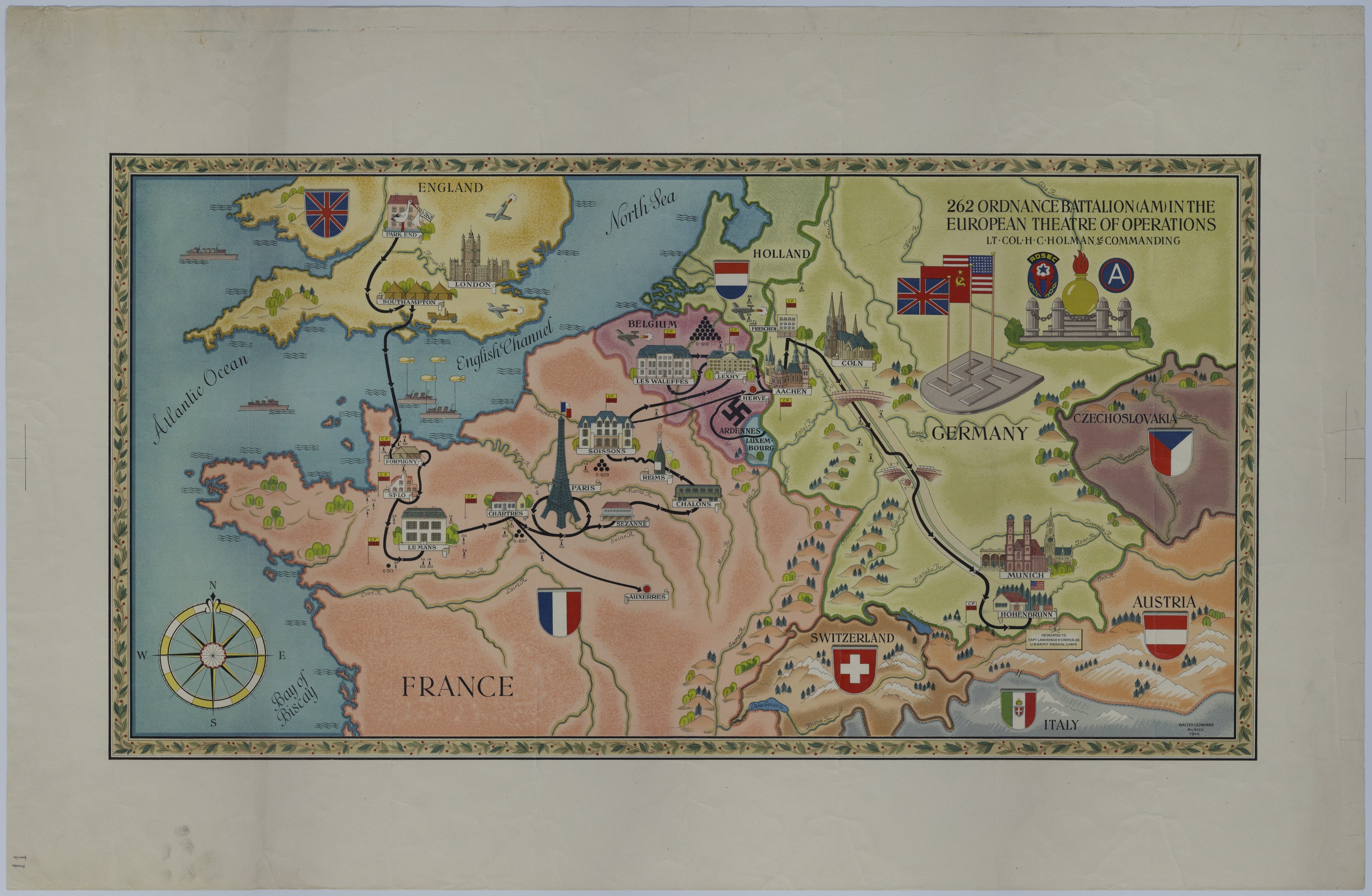 Map of the 262nd Ordnance Battalion (AM)