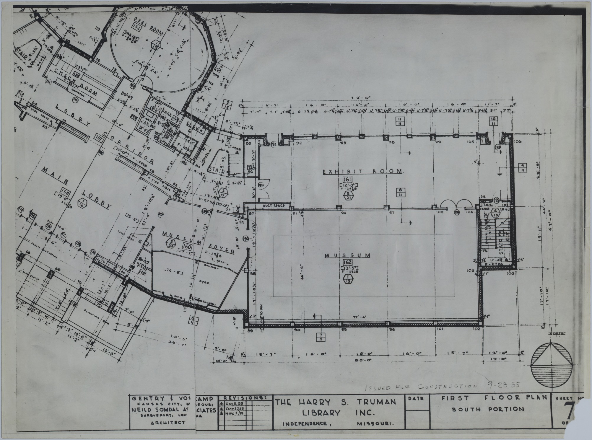 Drawing of the Proposed First Floor of the Harry S. Truman Library