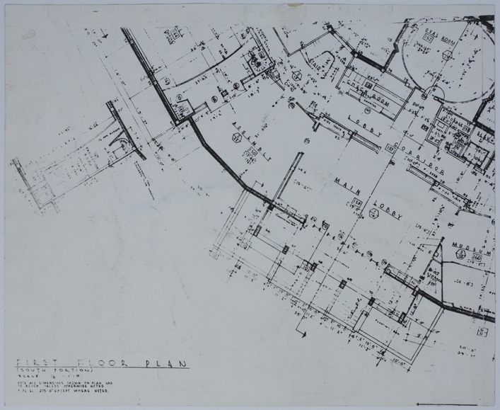 Drawing of the Proposed First Floor of the Harry S. Truman Library