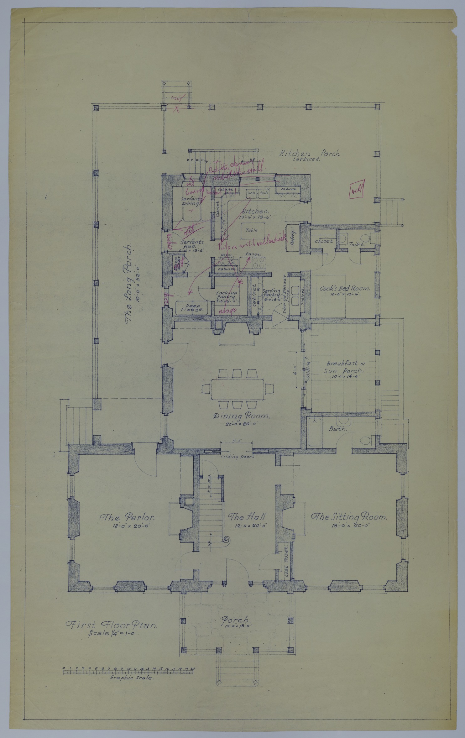 Drawing of the Proposed First Floor Restoration of the Harry S. Truman Farm Home