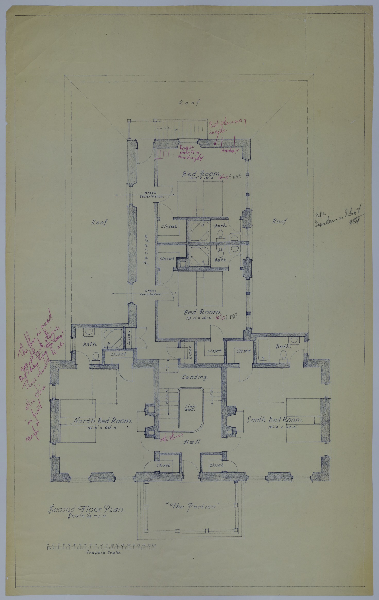 Drawing of the Proposed Second Floor Restoration of the Harry S. Truman Farm Home