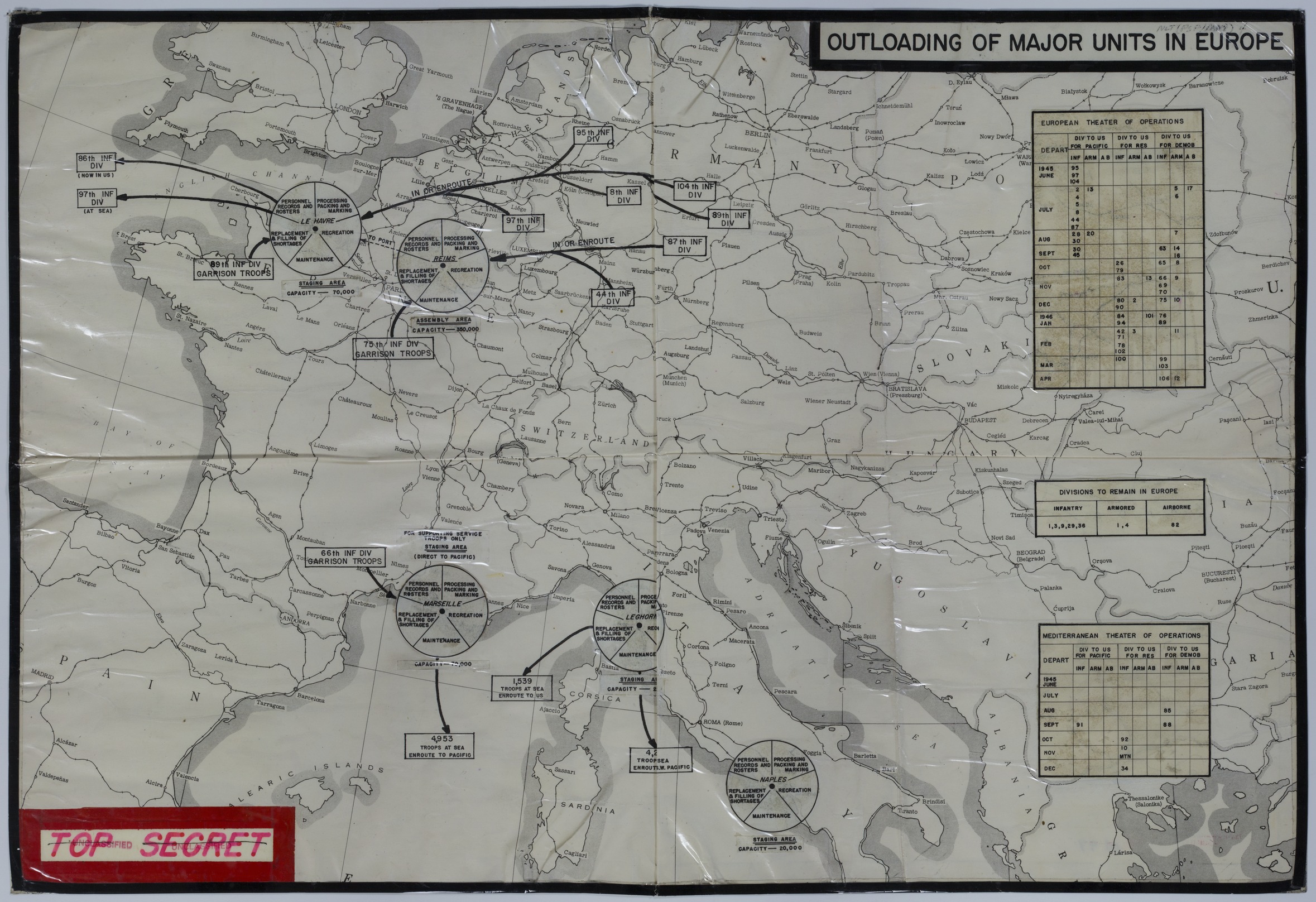 M97.jpg Map of the Departure Schedule of Divisions in Europe and the Mediterranean