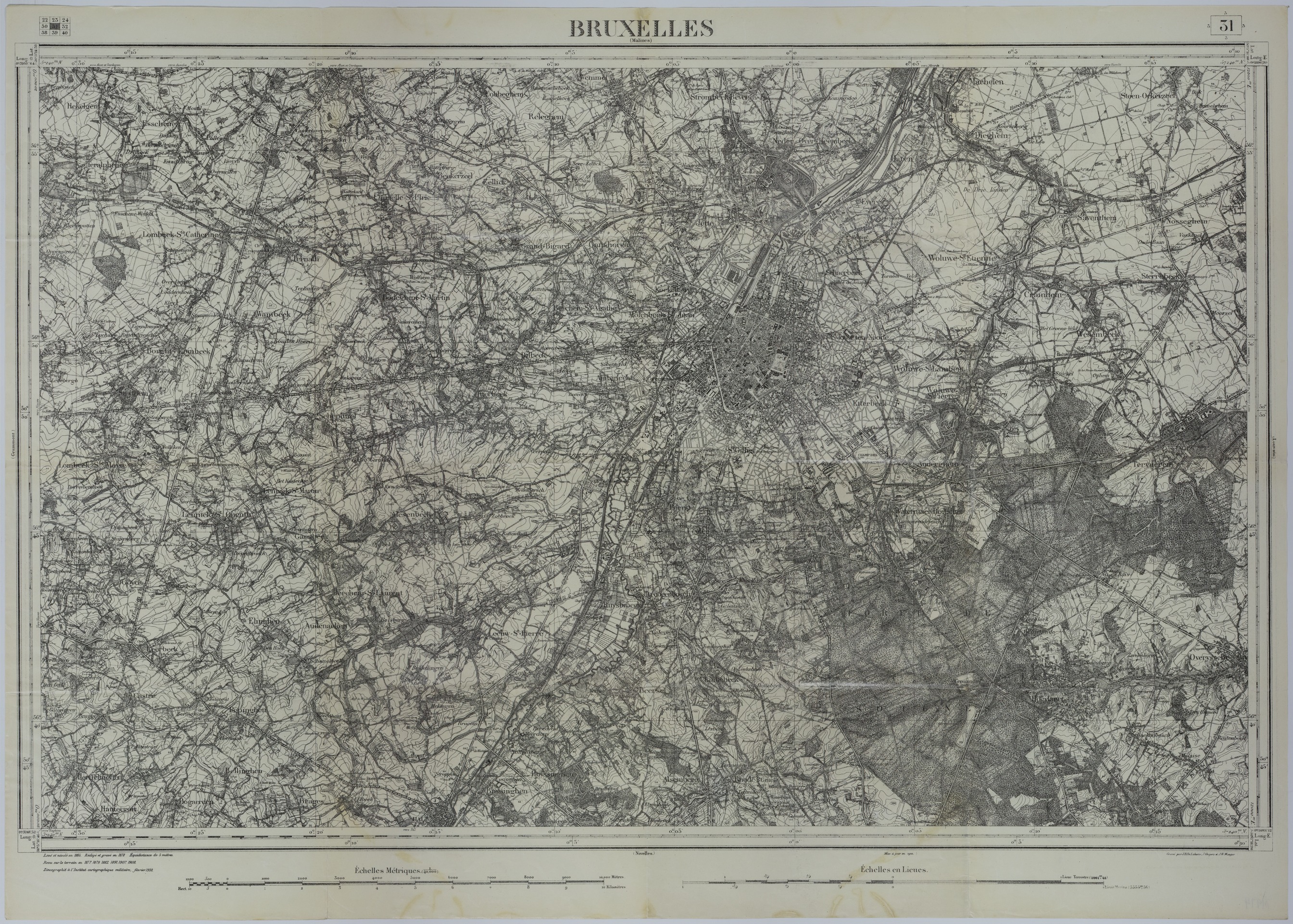 Map of the Area Around Brussels, Belgium