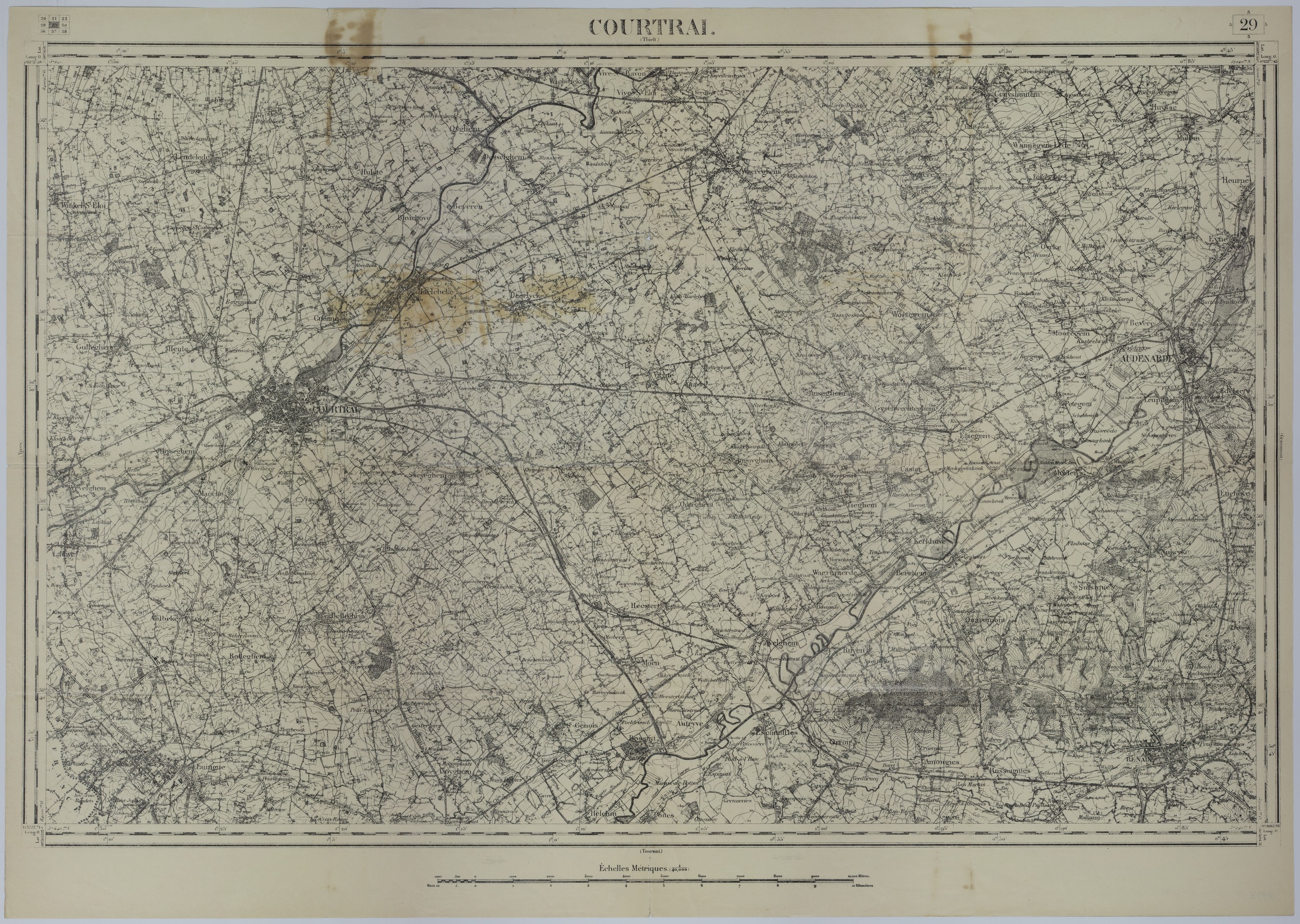 M975.jpg Map of the Area Around Kortrijk, Belgium