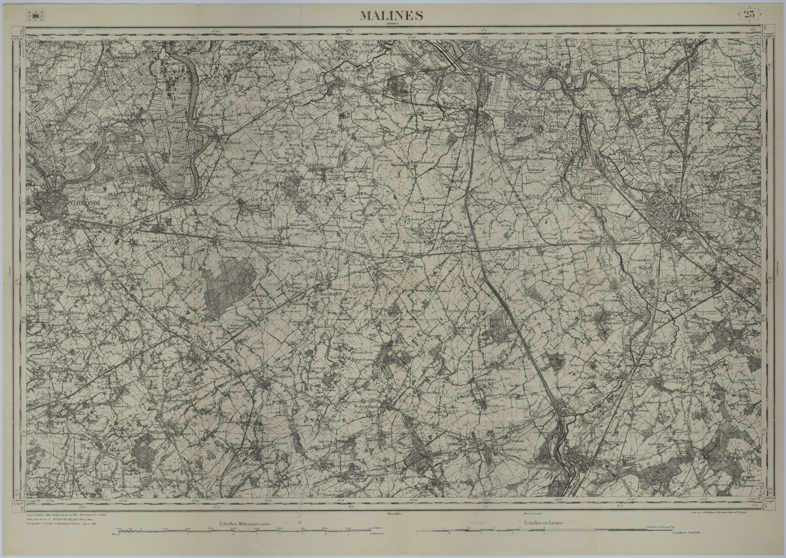 M976.jpg Map of the Area Around Mechelen, Belgium