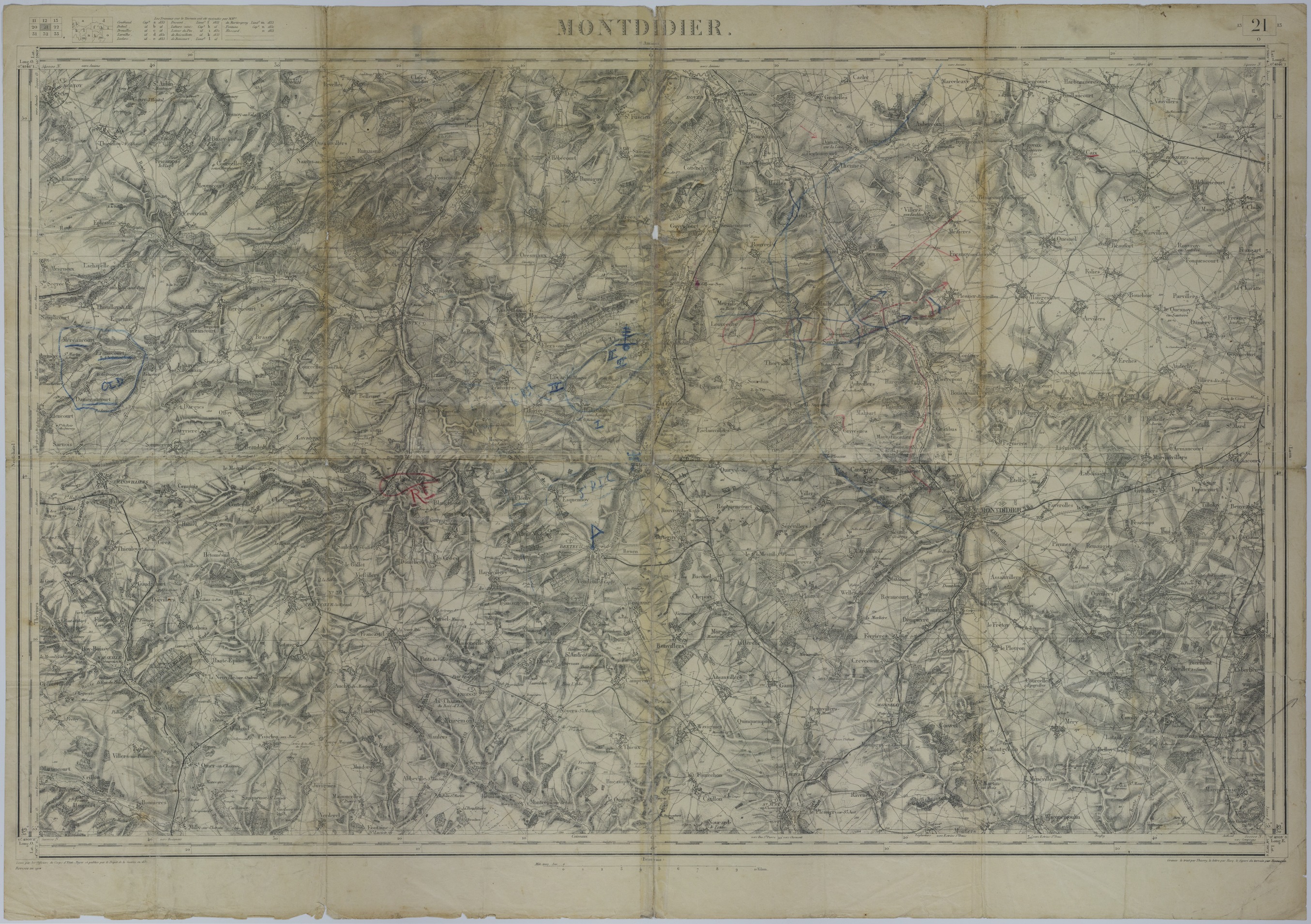 Map of Allied Positions and Movement Along the Front