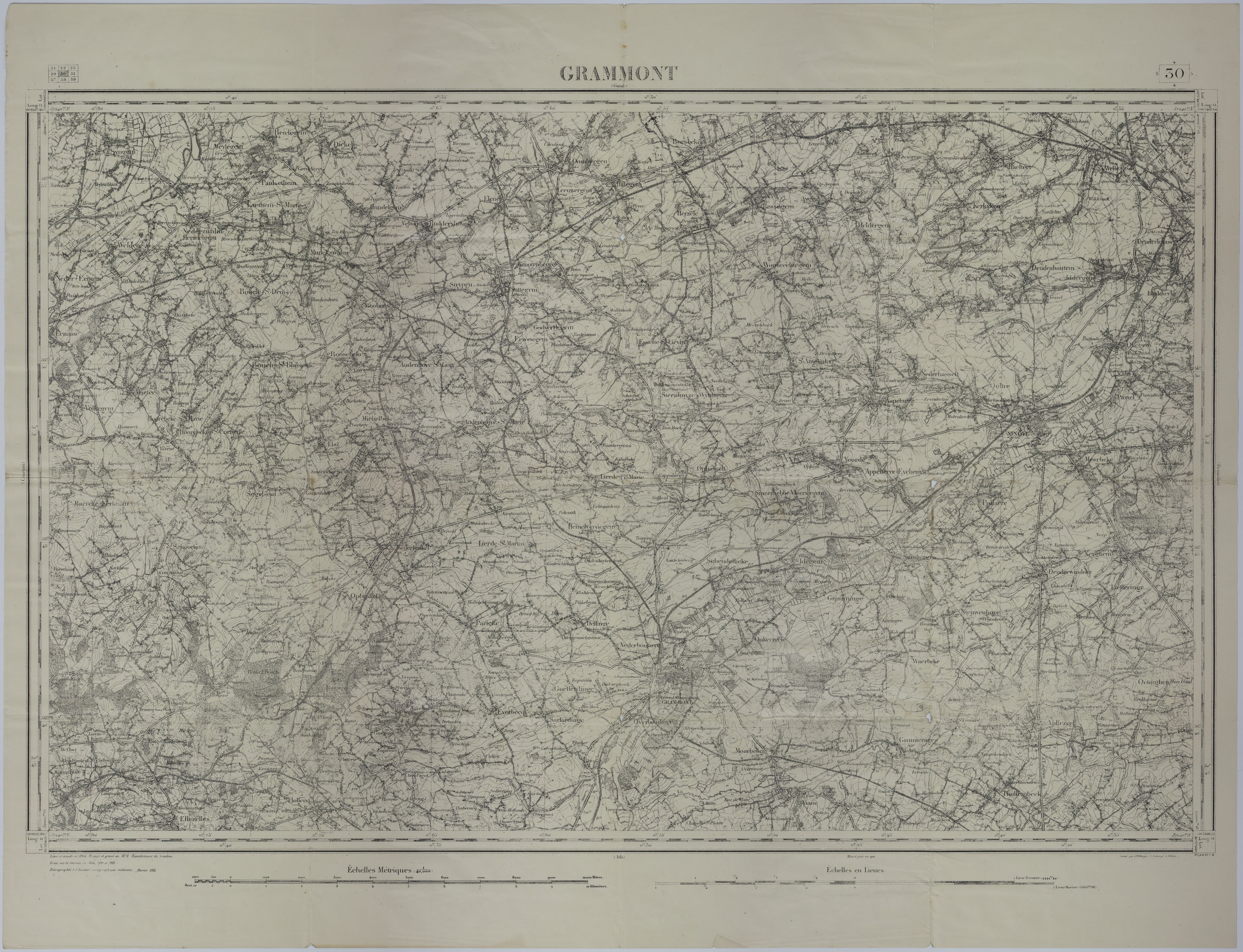 M983.jpg Map of the Area Around Geraardsbergen, Belgium